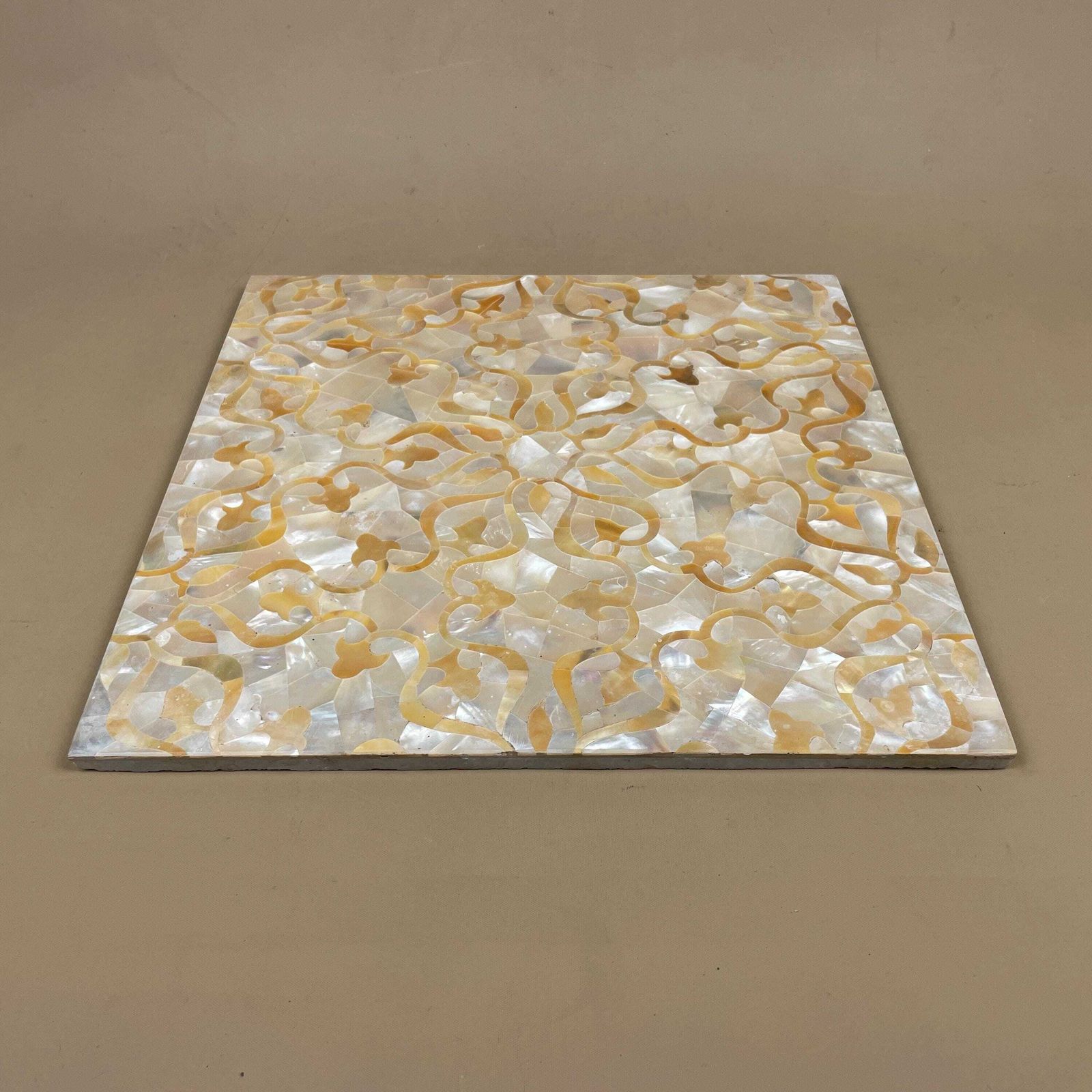 Middle Eastern Decorative Tile Large Mother Of Pearl Look Square Panel Placemat Table Display Mat photo for sale