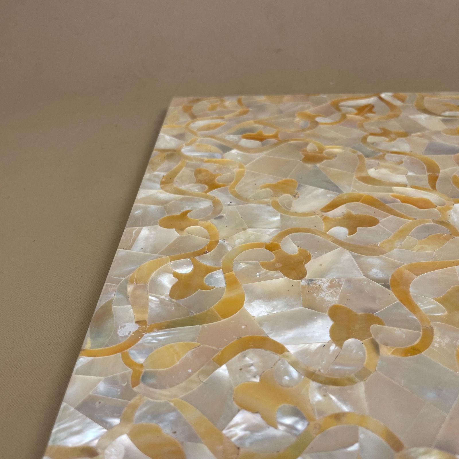 Middle Eastern Decorative Tile Large Mother Of Pearl Look Square Panel Placemat Table Display Mat photo 55.0
