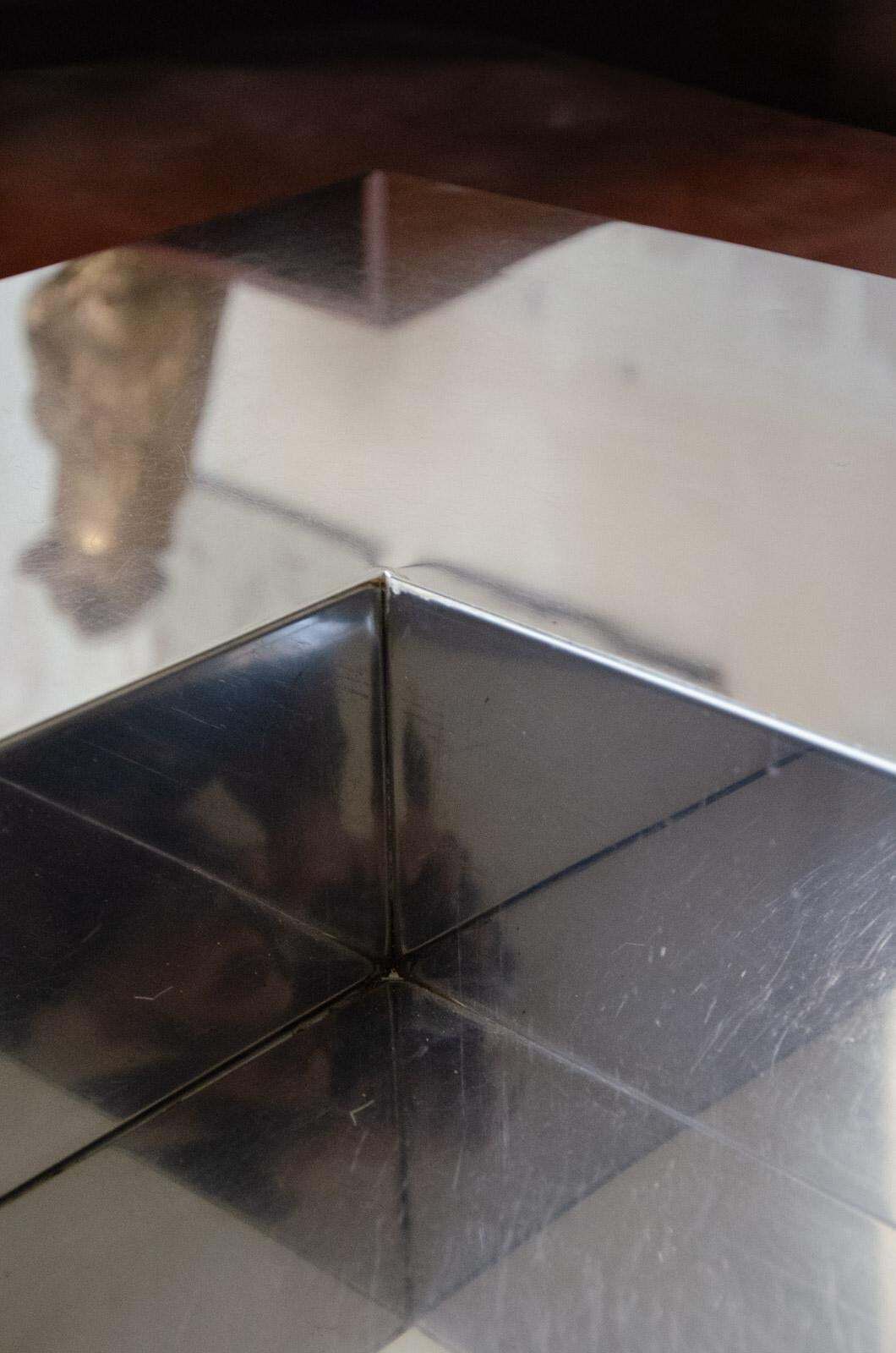 Steel Coffee Table "Tebe" Model   Giovanni Offredi For Saporiti   1970s photo vintage
