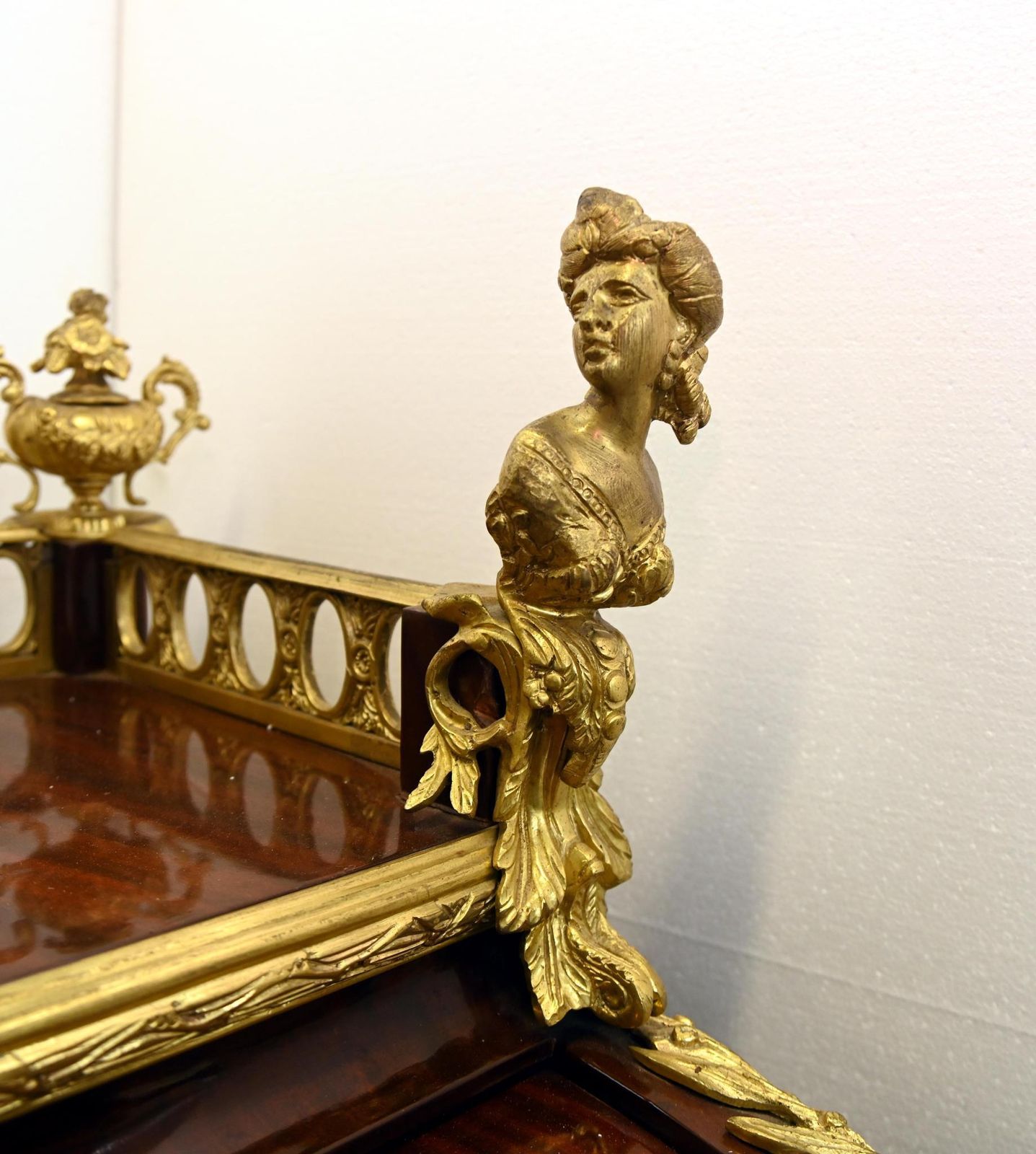 Furniture French Desk Bureau A Cylinder Roll Top Roi Louis XV photo