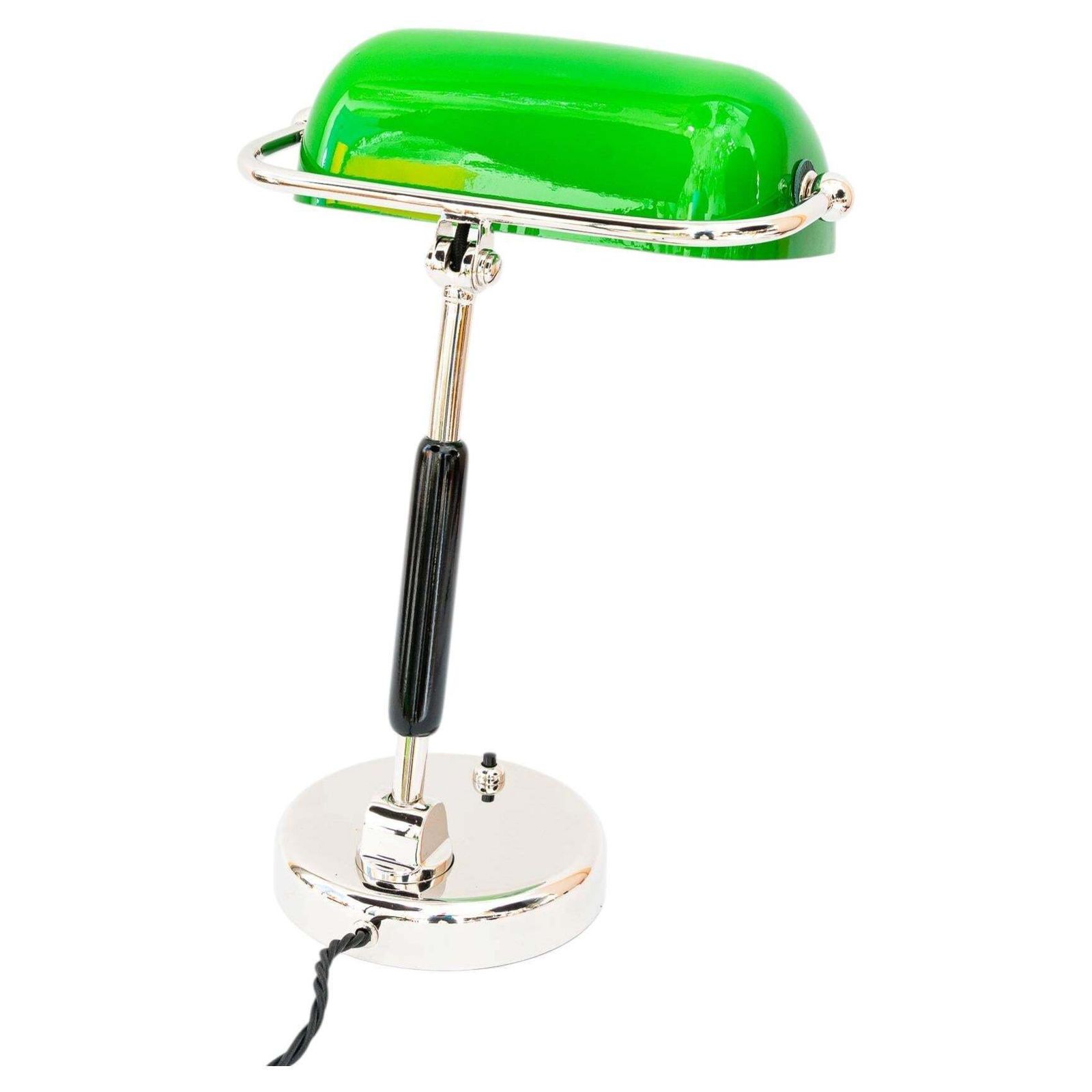 Bauhaus Swiveling Nickel   Plated Banker Table Lamp Germany Around 1920s