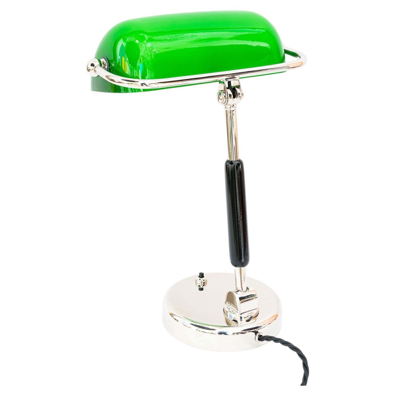 Bauhaus Swiveling Nickel   Plated Banker Table Lamp Germany Around 1920s photo furniture