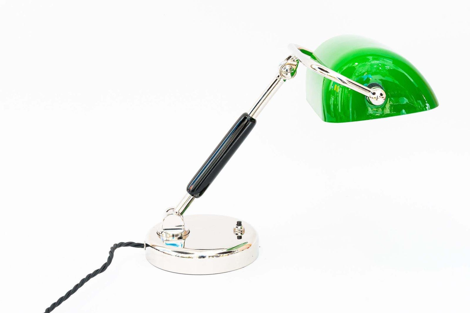 Bauhaus Swiveling Nickel   Plated Banker Table Lamp Germany Around 1920s photo 753.0