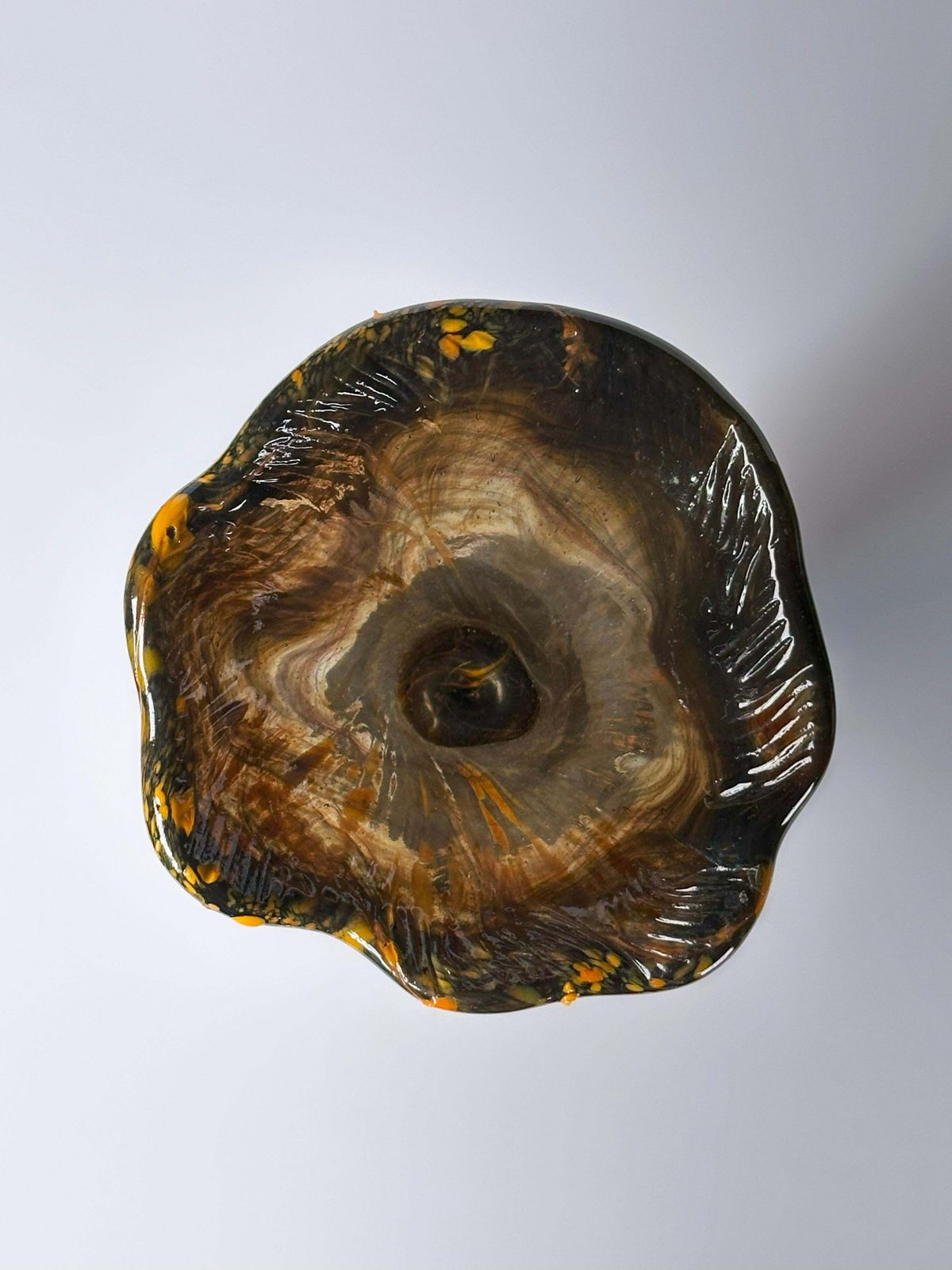 Murano Glass Vase By Sandro Frattin, Black & Brown, Italy, 1980s  1 photo vintage