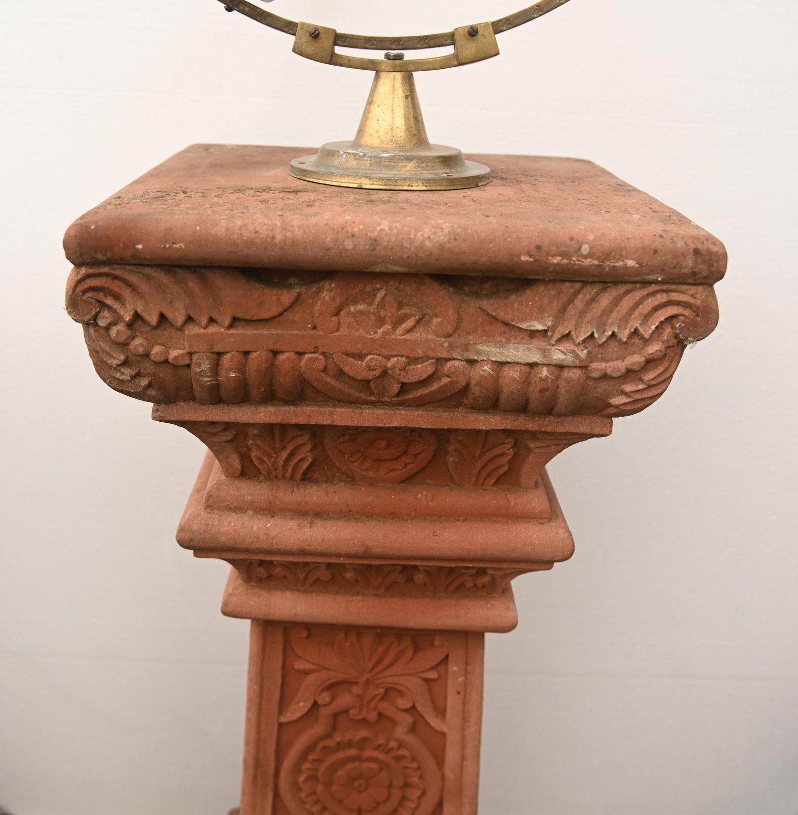 Garden Armillary Sphere Terracotta Stand Sun Dial photo 850.0