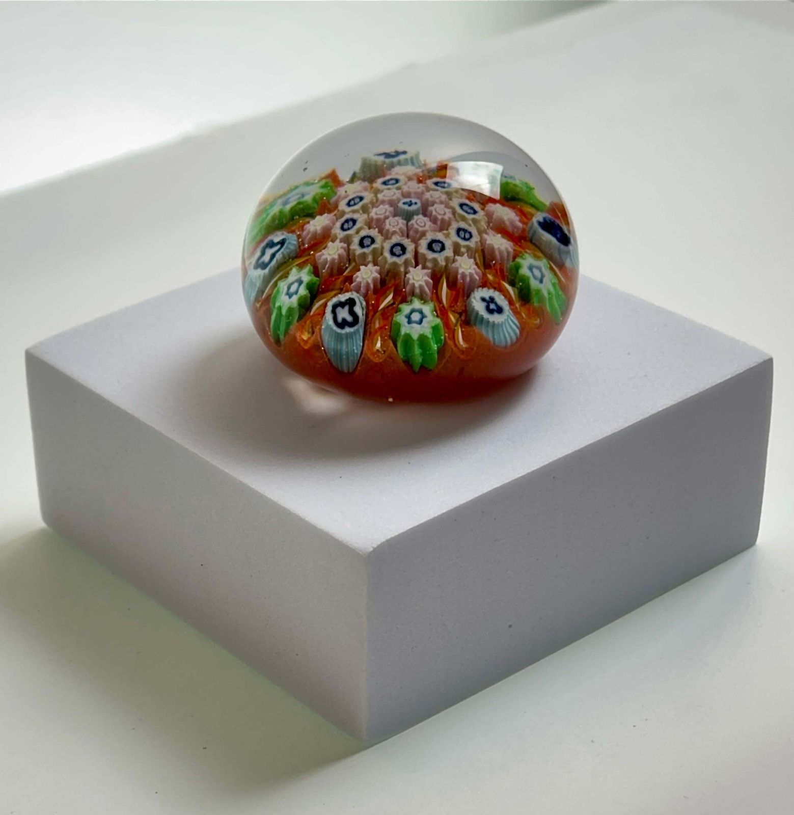 Vasart Millefiori Glass Paperweight, Handcrafted In Scotland, 1960s photo buy
