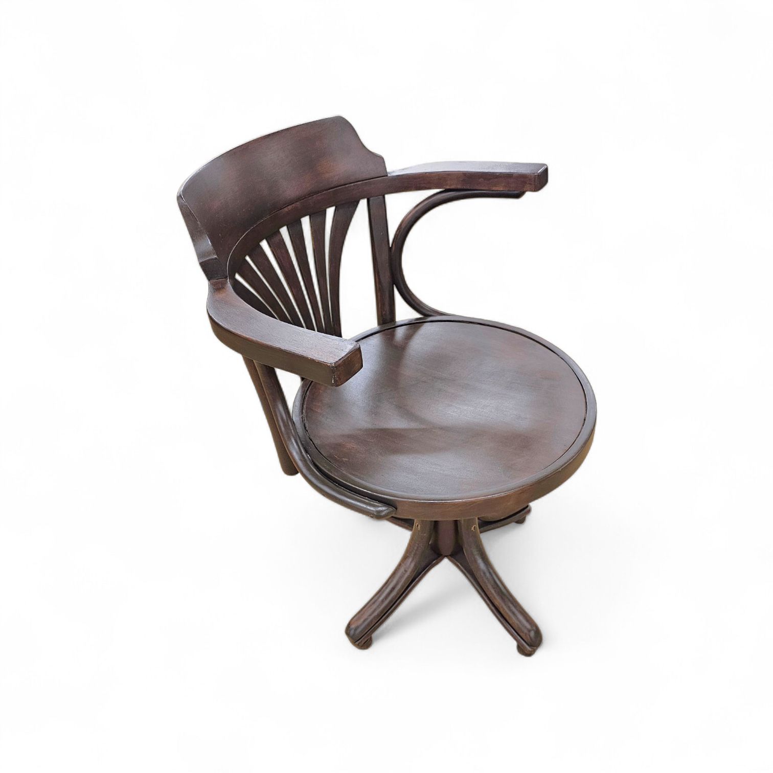 Viennese Secessionist / Art Nouveau Style Bentwood Swivel Desk Chair Width 60 Depth 55 Height 82 Seat Height 48 Cm photo for sale