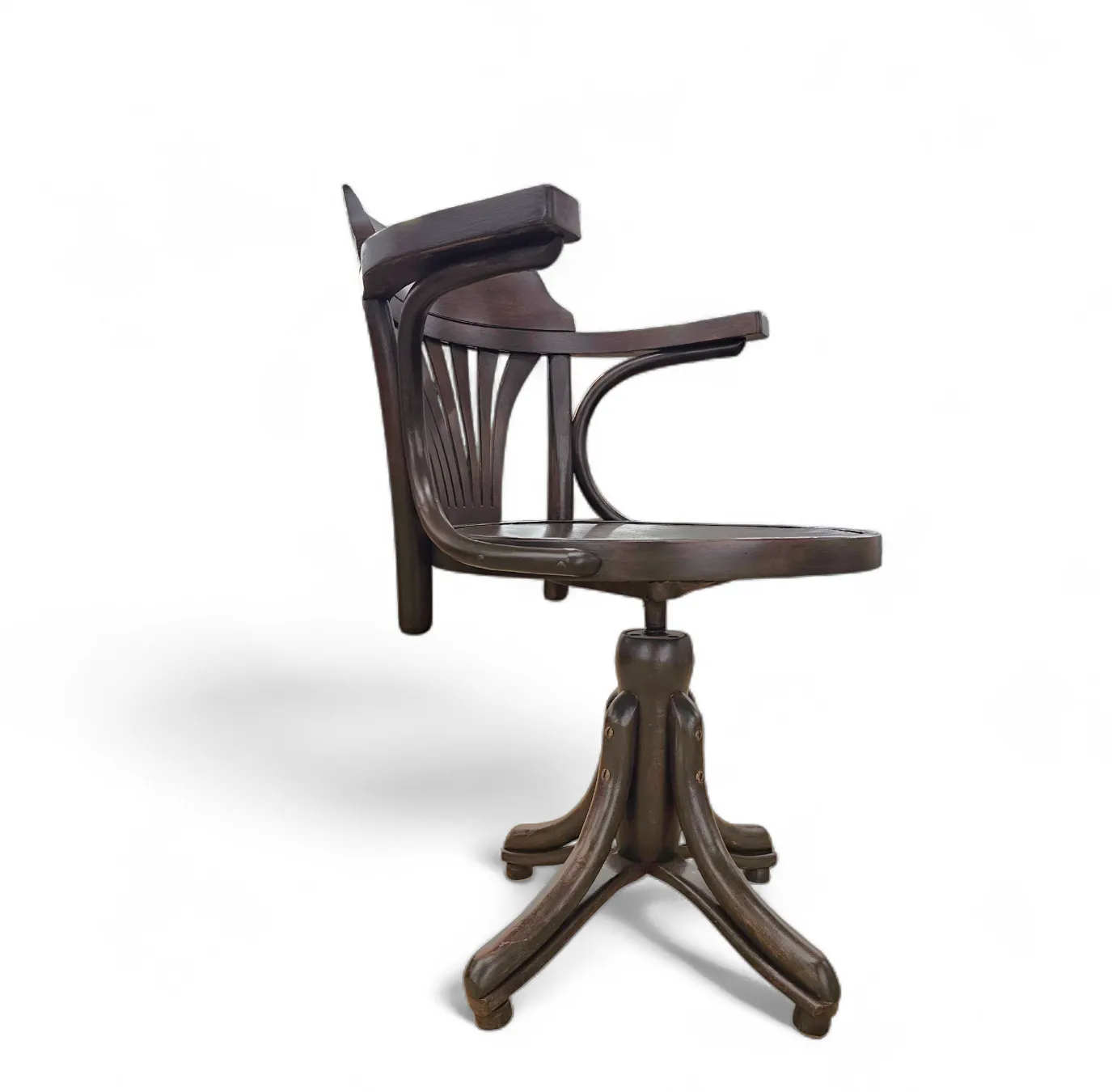 photo vinterior Viennese Secessionist / Art Nouveau Style Bentwood Swivel Desk Chair Width 60 Depth 55 Height 82 Seat Height 48 Cm