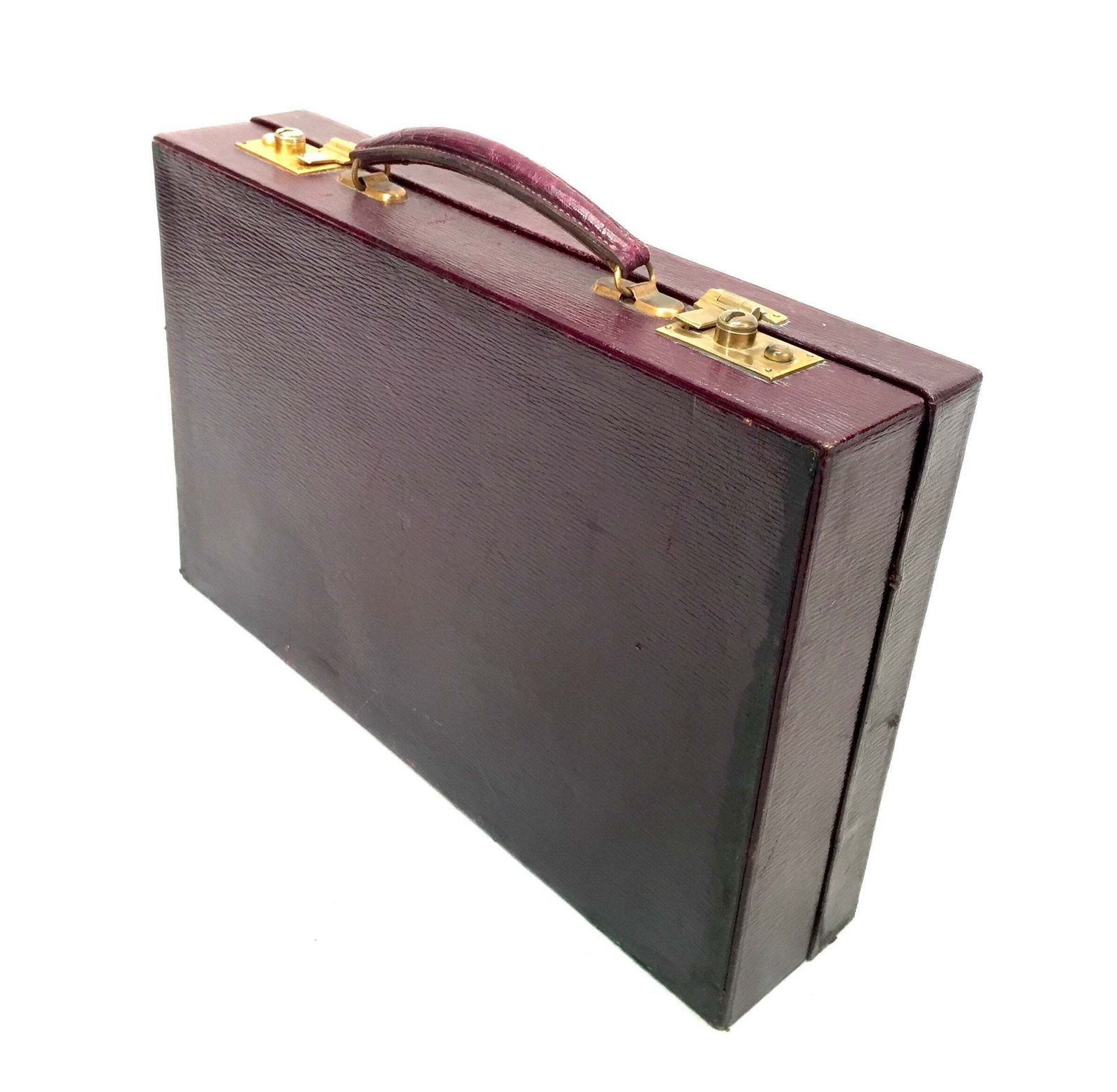 Home Decor Antique Ladies Leather Travel Writing Box / Briefcase / Bag & Contents C.1930 photo