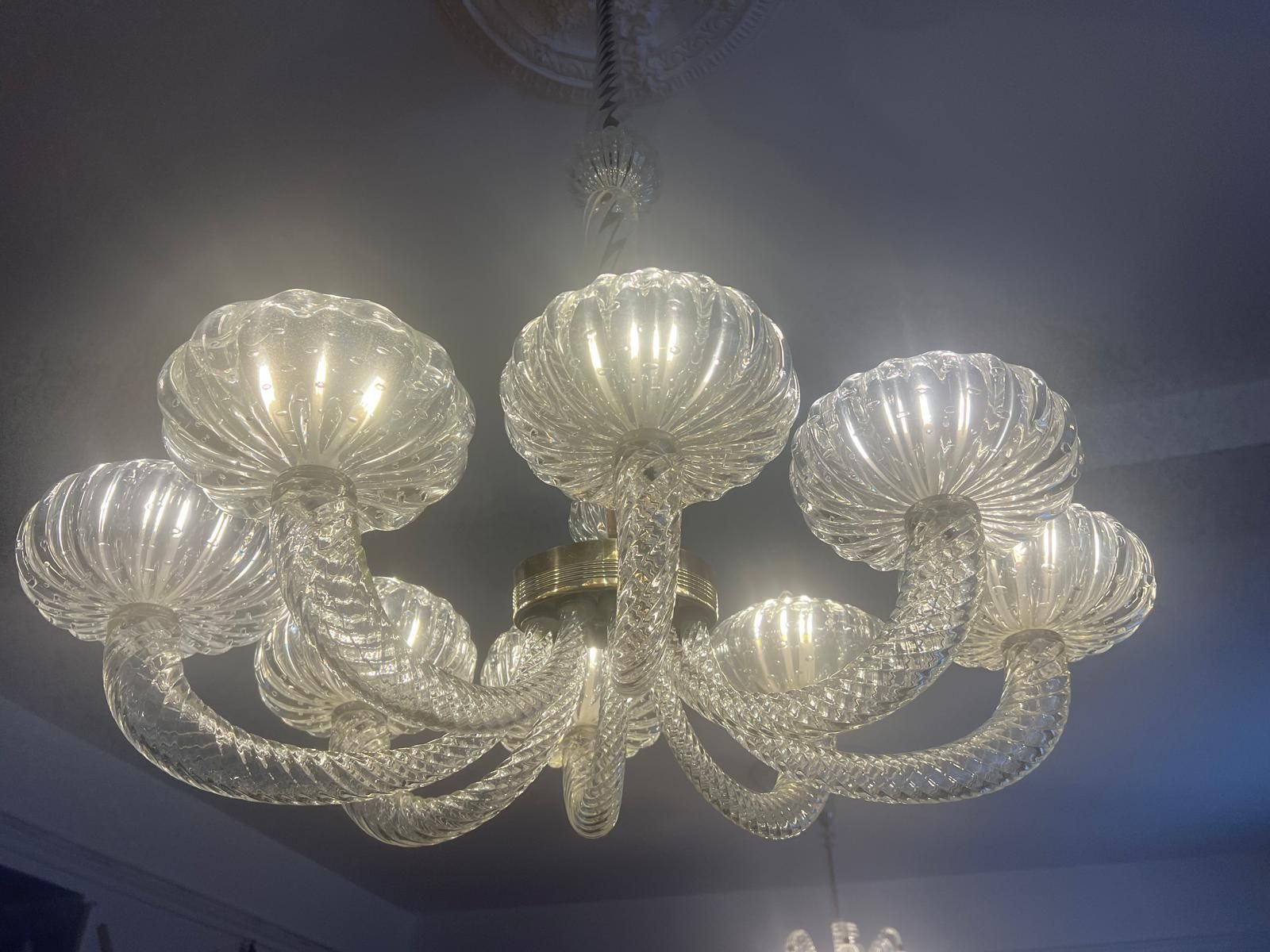 Chandelier By Barovier & Toso, Murano, 1940s photo vinterior