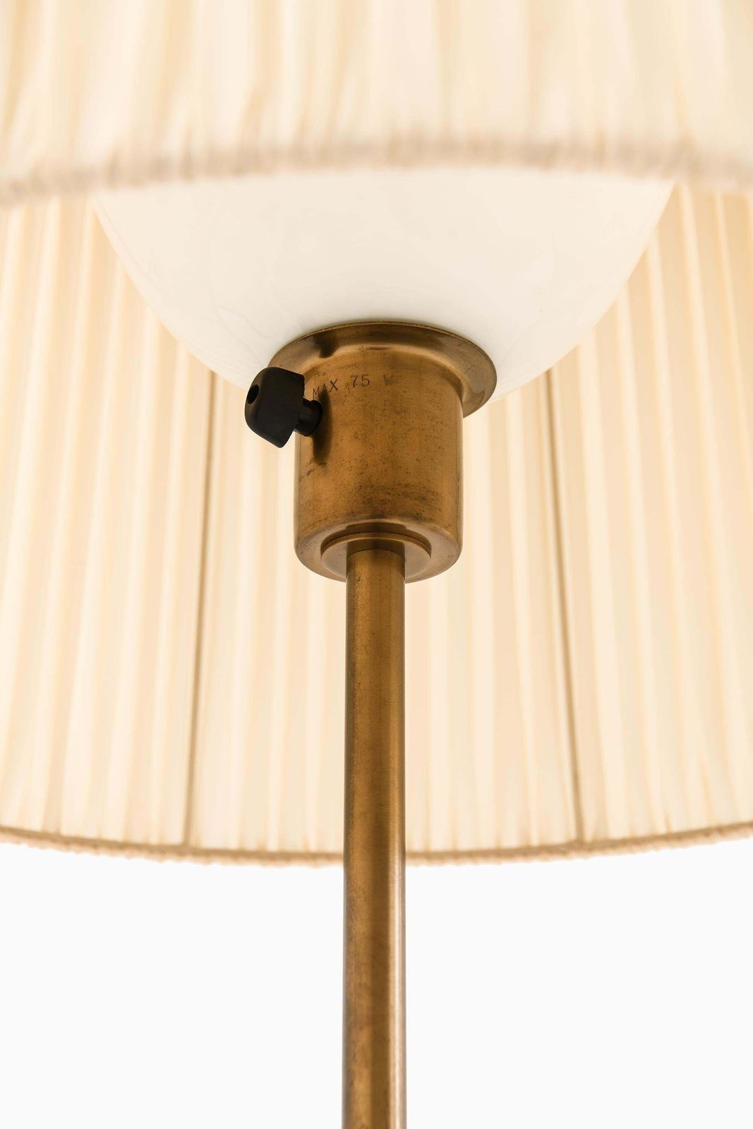 Rare Floor Lamp In Brass And Leather By Harald Notini, 1940s photo Lighting
