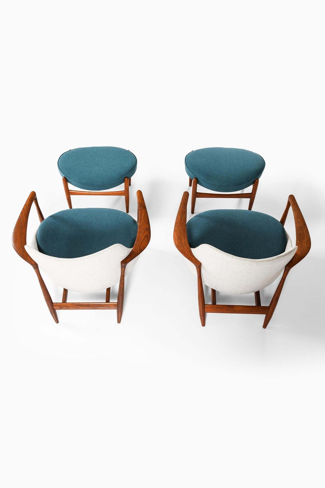Set Of Easy Chairs In Wool And Teak By Ib Kofod Larsen, 1956 photo vinterior