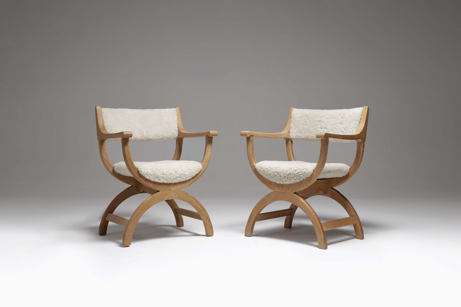 Henning Kjaernulf Oak Kurul Armchairs For Eg Kvalitetsmöbel, Denmark, 1960s photo furniture