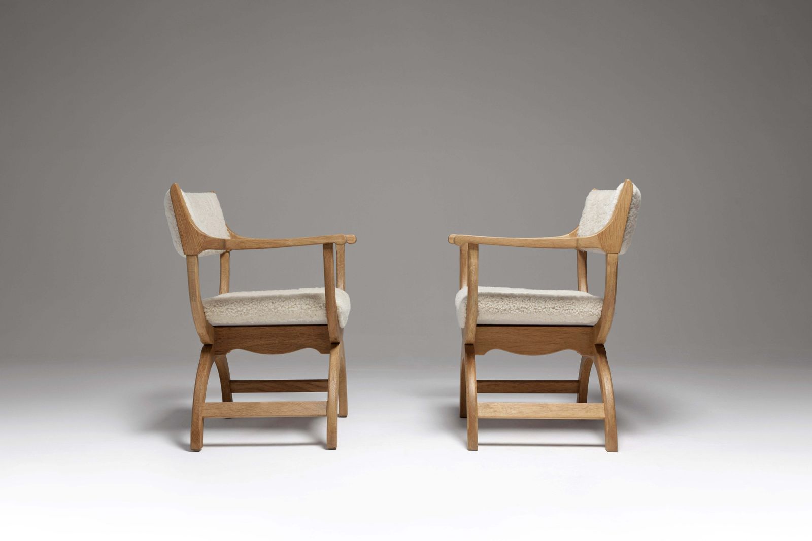 Henning Kjaernulf Oak Kurul Armchairs For Eg Kvalitetsmöbel, Denmark, 1960s photo 6051.0