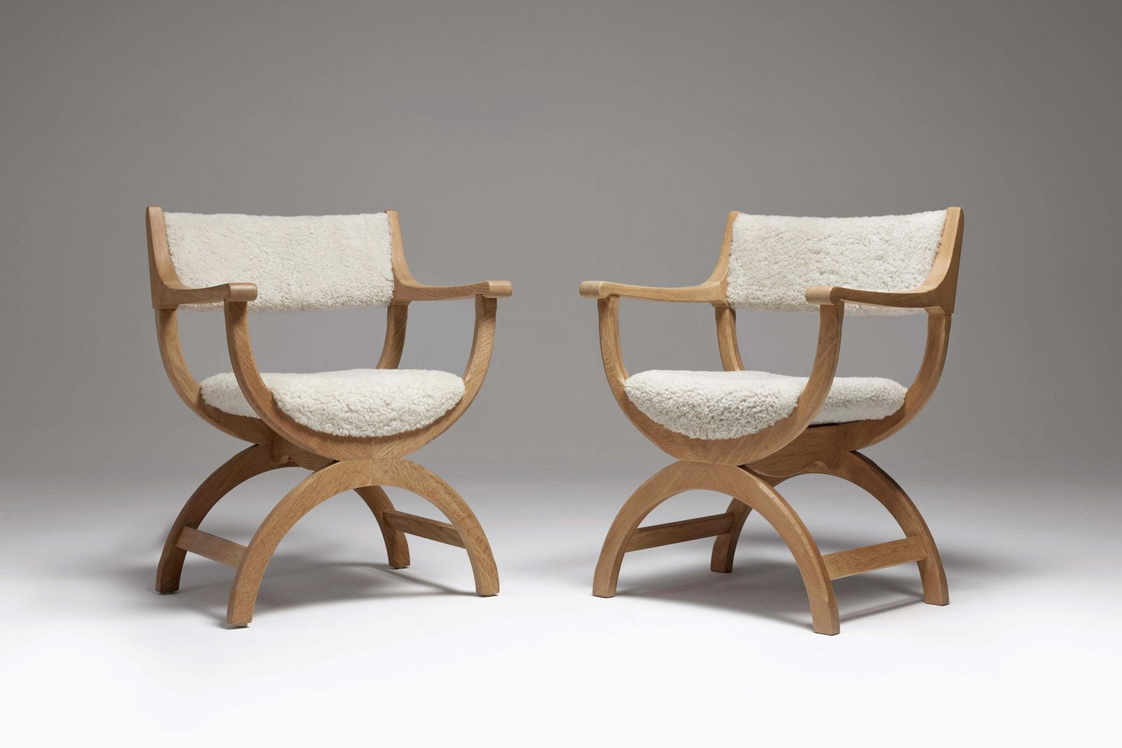 Henning Kjaernulf Oak Kurul Armchairs For Eg Kvalitetsmöbel, Denmark, 1960s photo vinterior