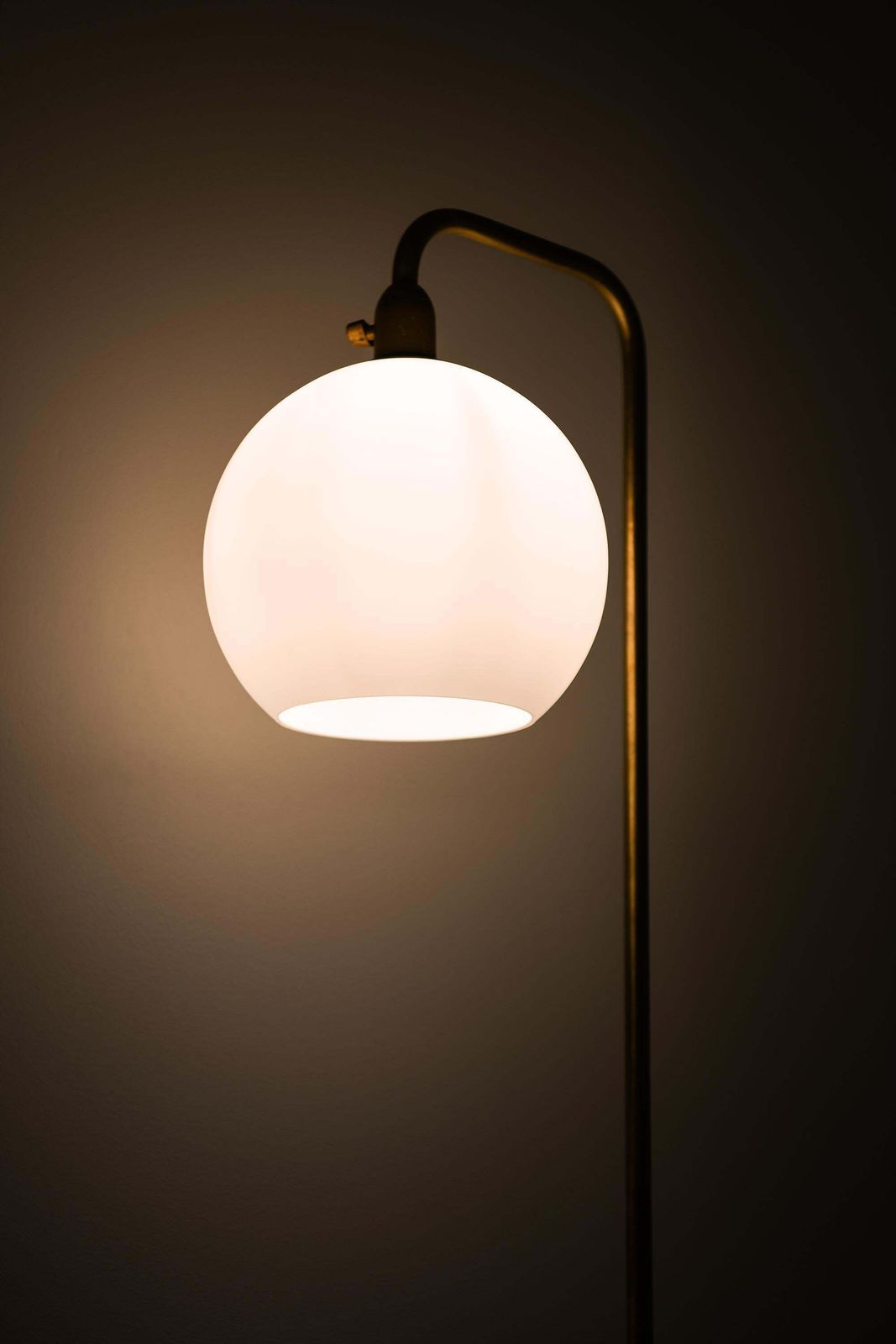 Rare Floor Lamps In Brass And Opaline Glass, 1950s photo 3892.0
