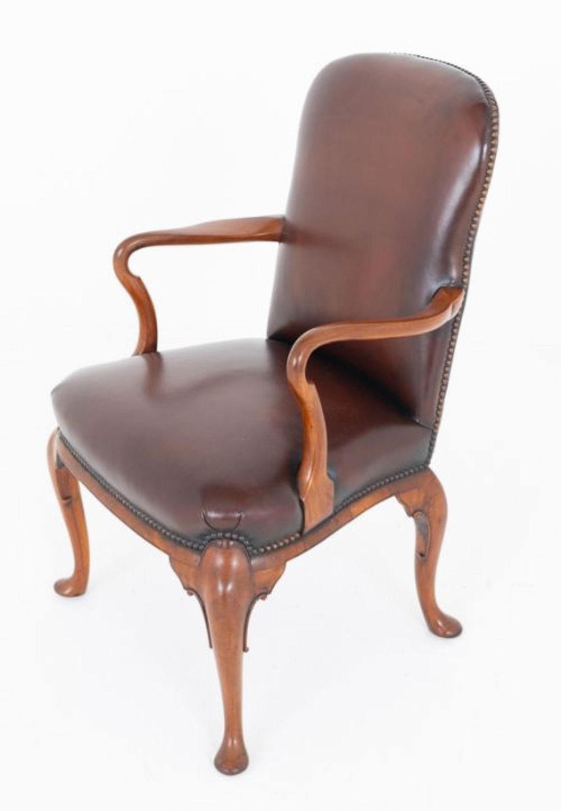 Georgian Revival Desk Chair Leather Seat photo for sale