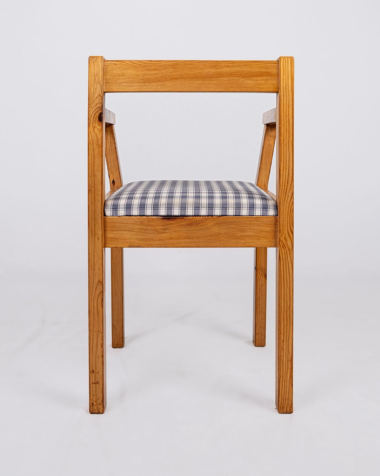 Pair Of Gingham Chairs, Made In France, 1980s photo vintage