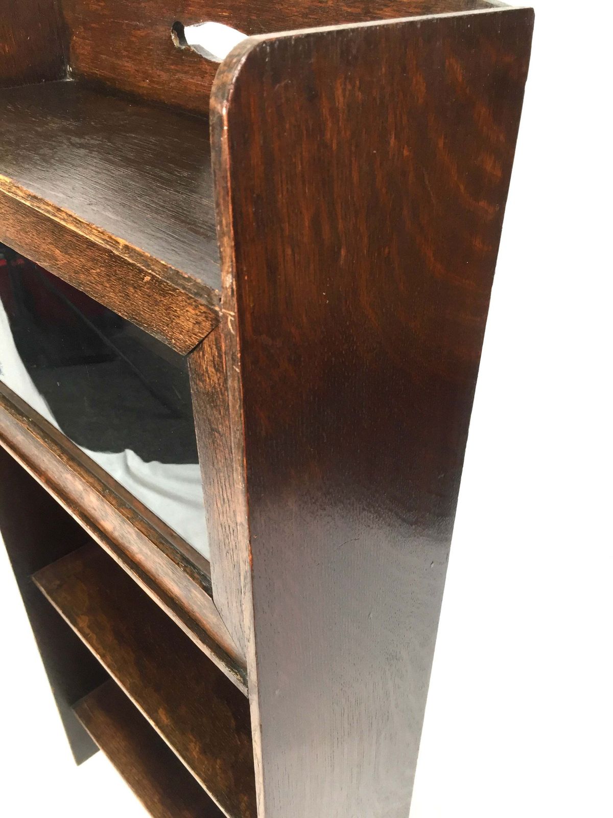 Antique Wooden Oak & Glazed Bookcase / Book Shelf Display Freestanding C.1930 photo vinterior