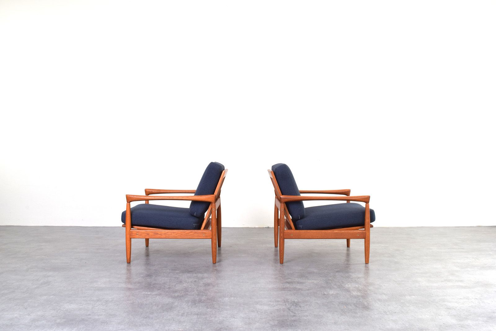 Mid Century Oak Kolding Armchairs By Erik Wørts For Ikea, 1960s, Set Of 2 photo for sale
