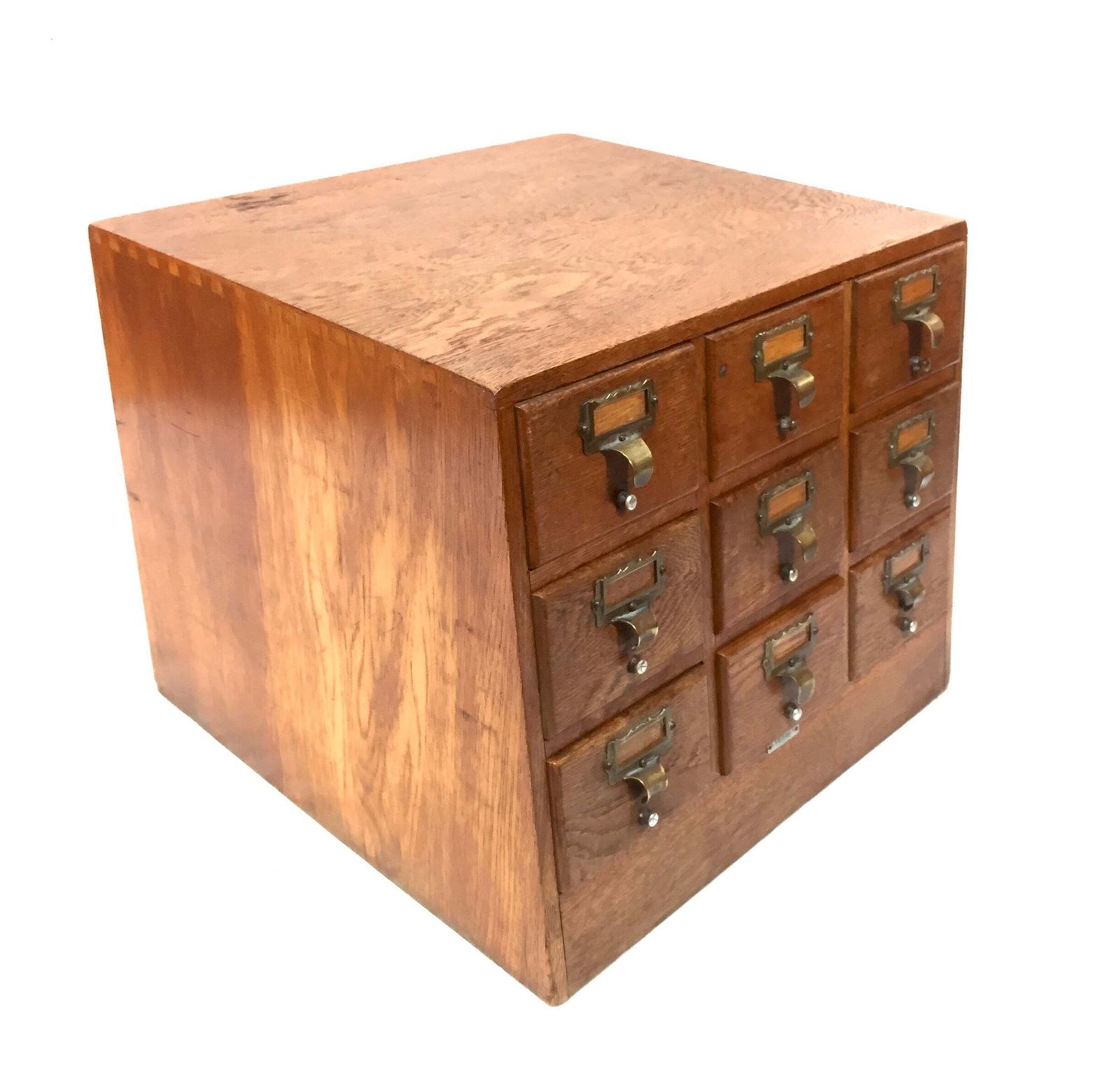 Antique Wooden Libraco Desktop Oak Stationery Index Filing Card Drawers Cabinet photo for sale