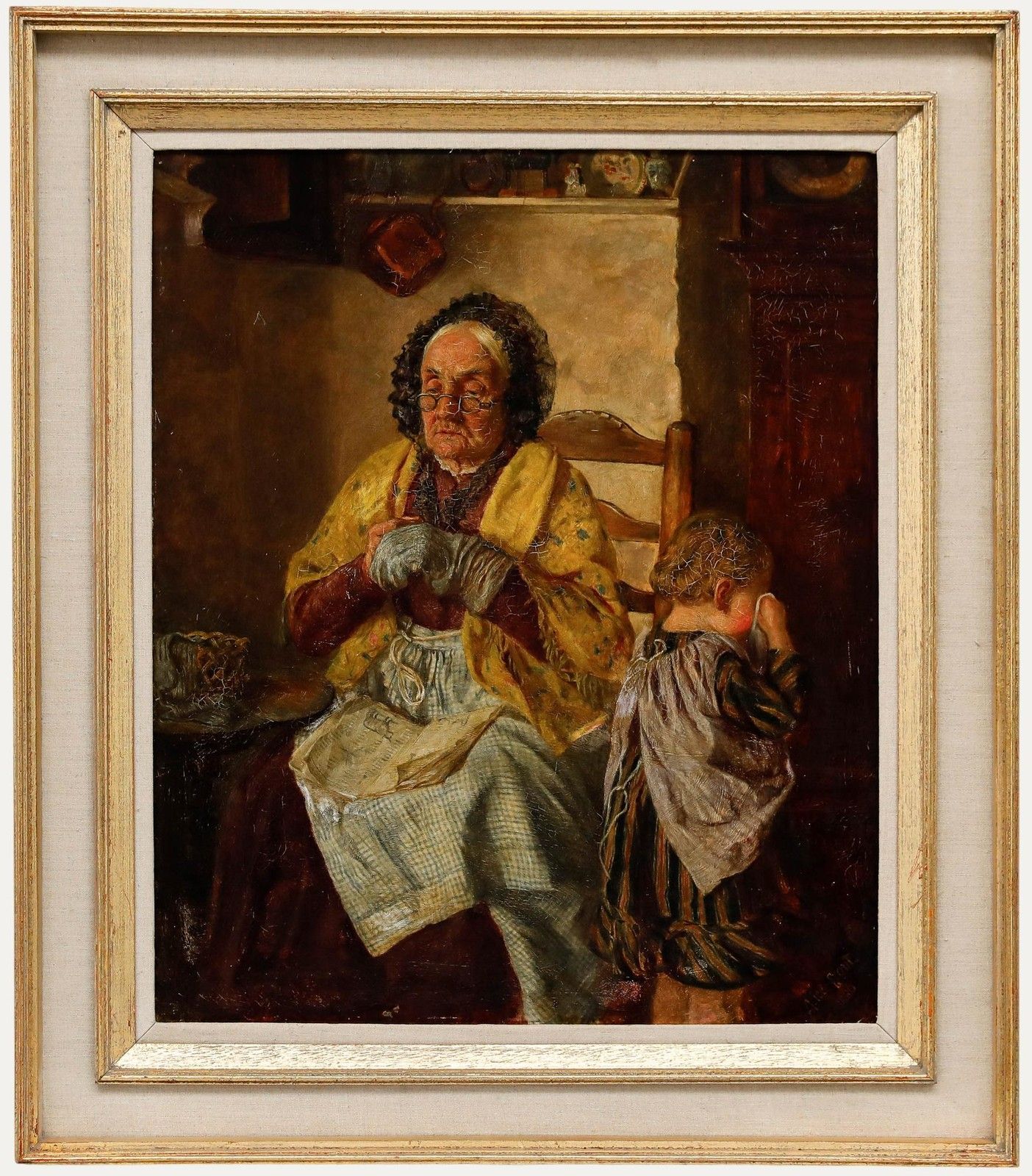 Alice Grant Framed 1880 Oil, In Disgrace