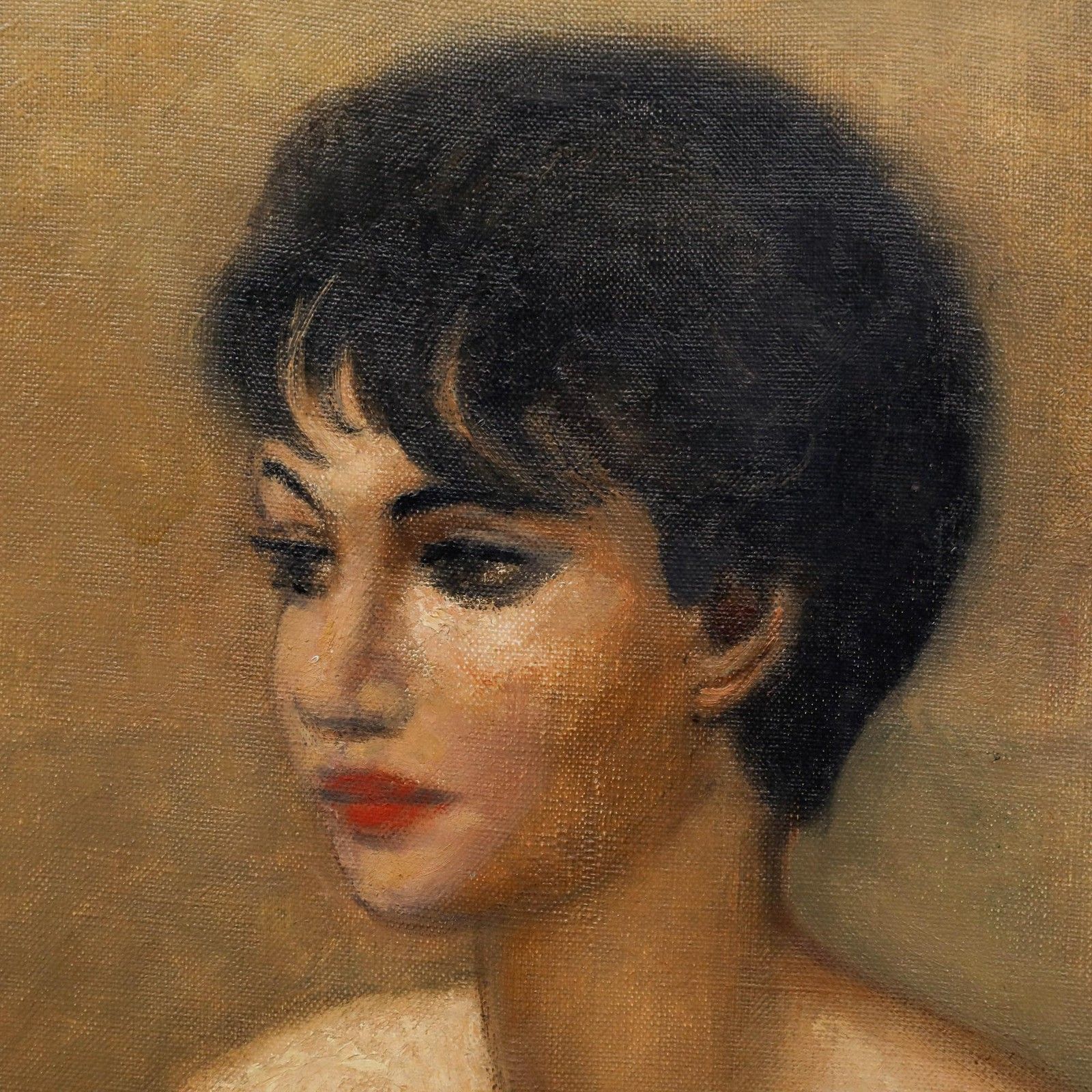 Jacques Van Melkebeke (1904 1983) Framed Mid 20th Century Oil, Sitting Nude photo 750.0