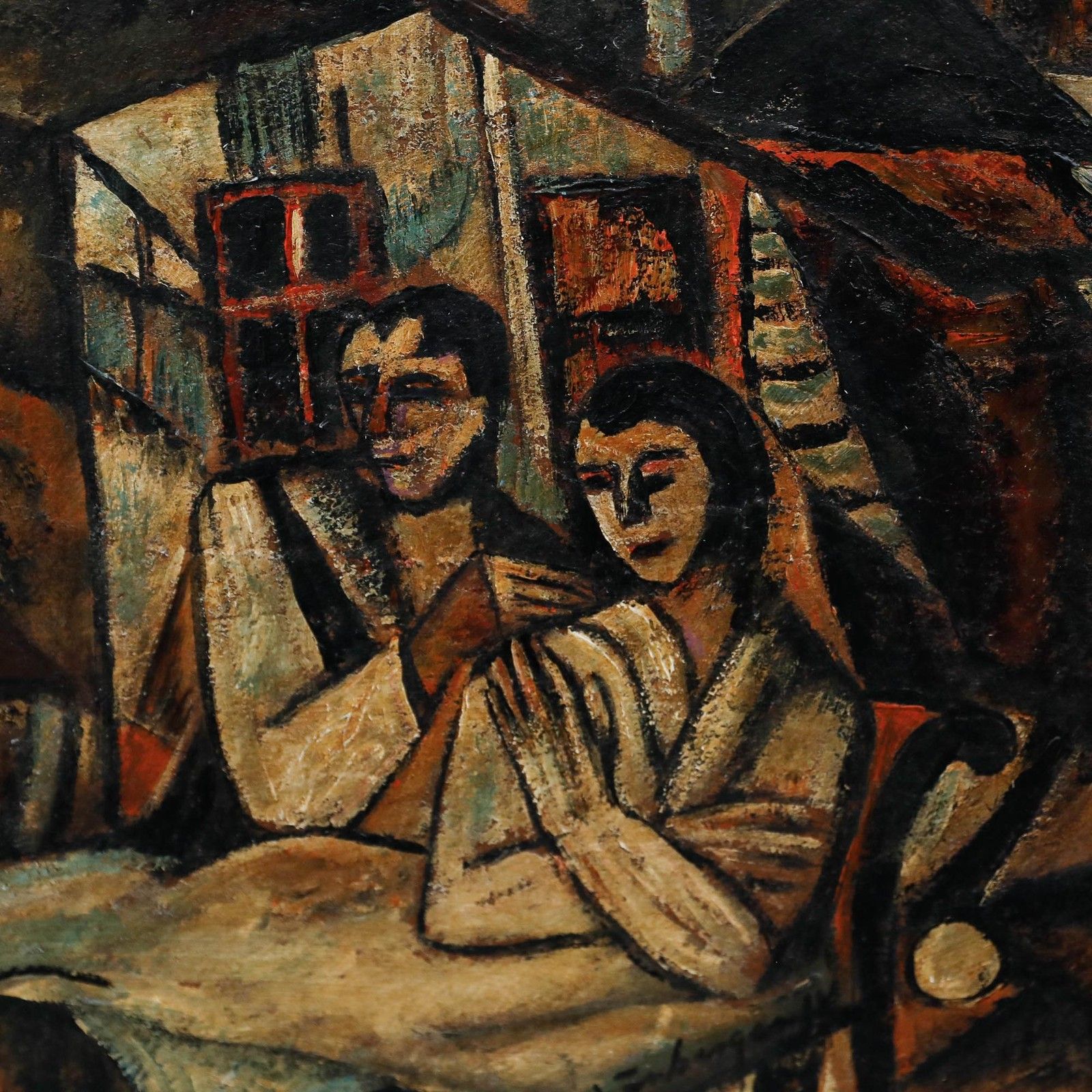 Manner Of Armand Schönberger (1885 1974) Oil, Couple In Contemplation photo Art