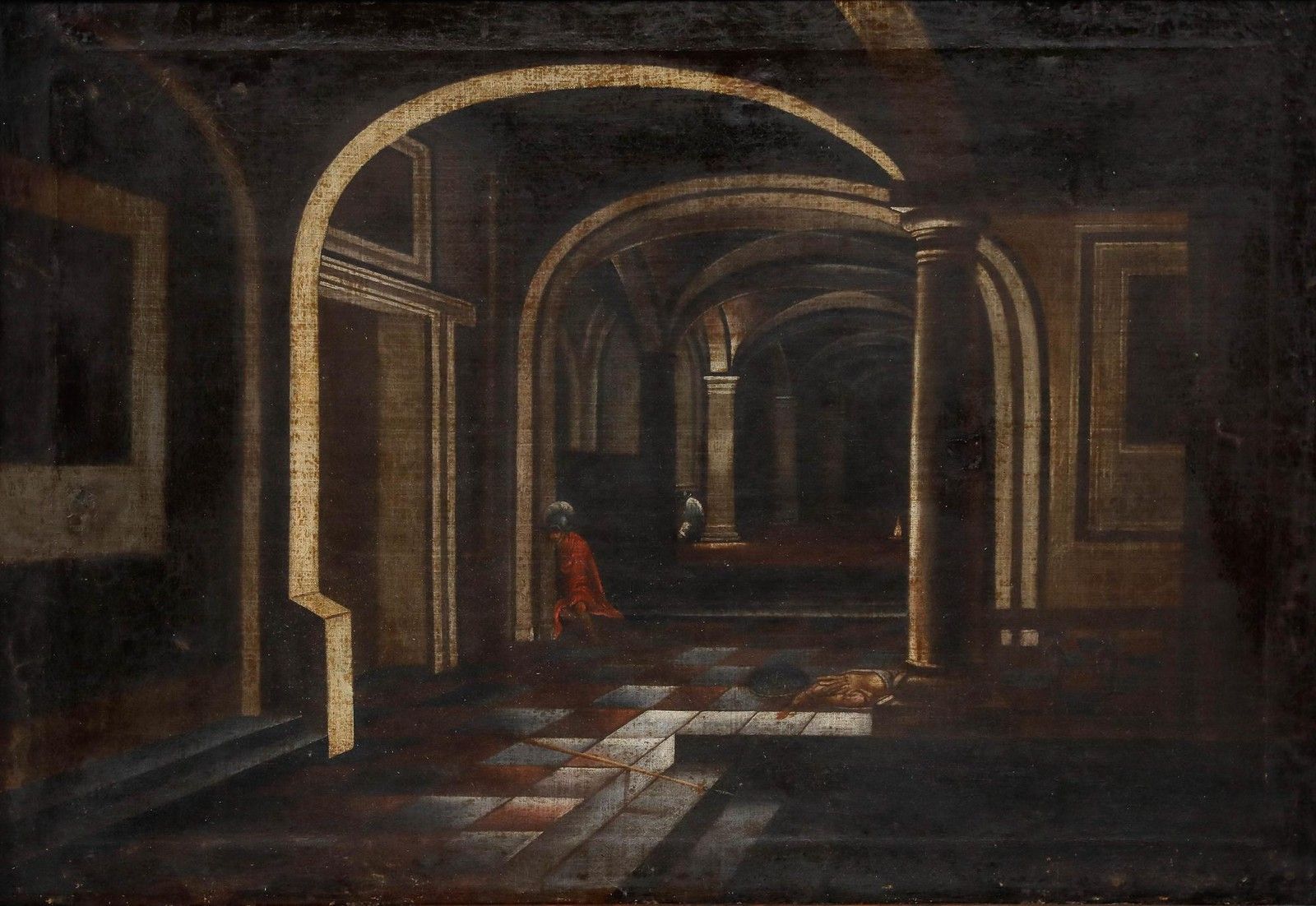 Manner Of Filippo Gagliardi (1606 1659) 19th Century Oil, Vaulted Interior photo furniture