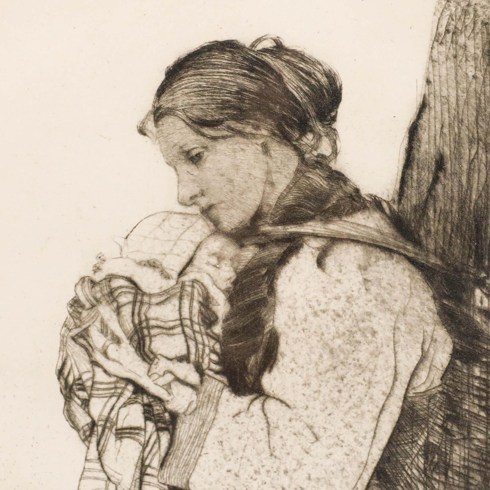 William Lee Hankey (1869 1952) Early 20th Century Etching, Mother And Child photo Art
