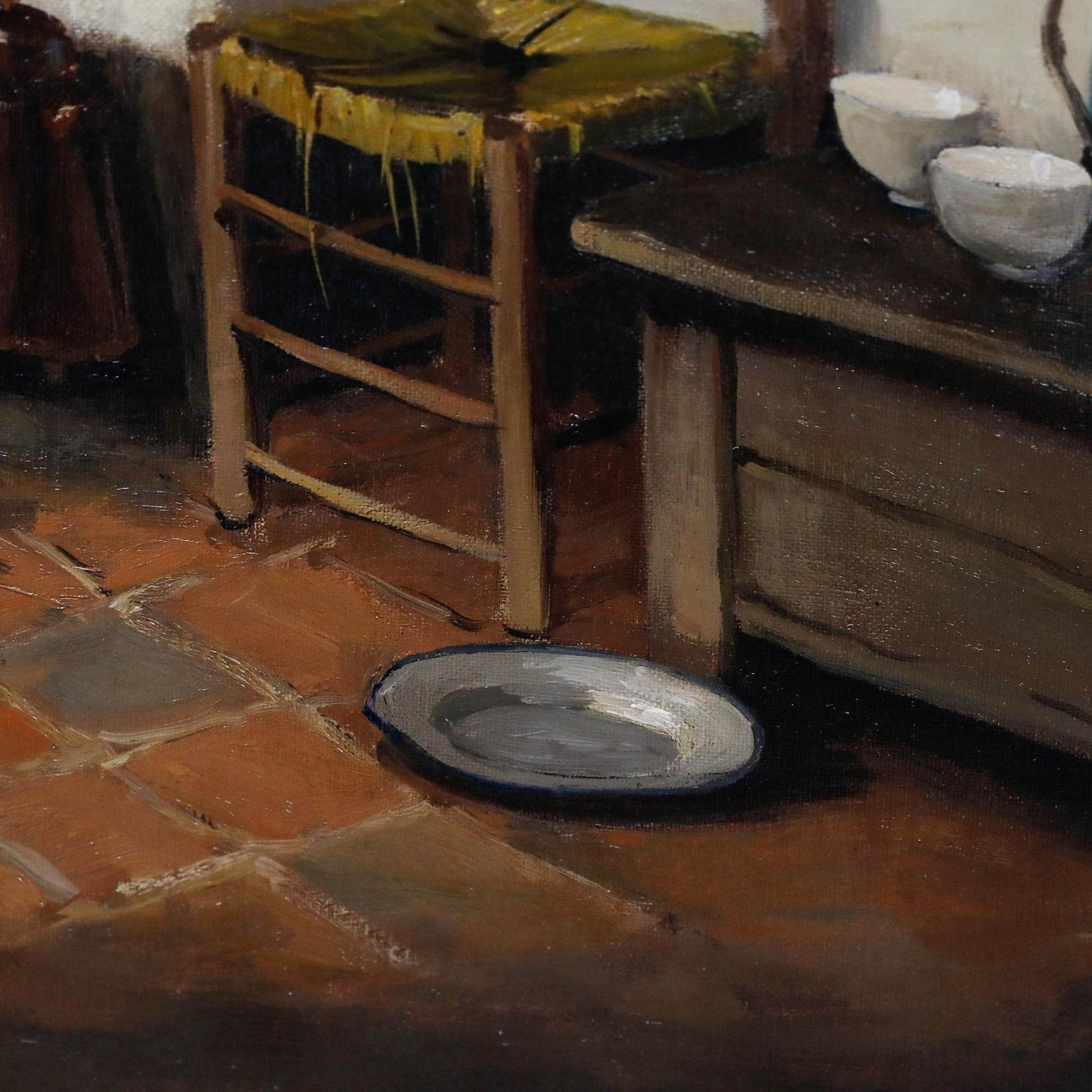 Arie Zwart (1903 1981) Framed 20th Century Oil, Farmhouse Interior photo buy
