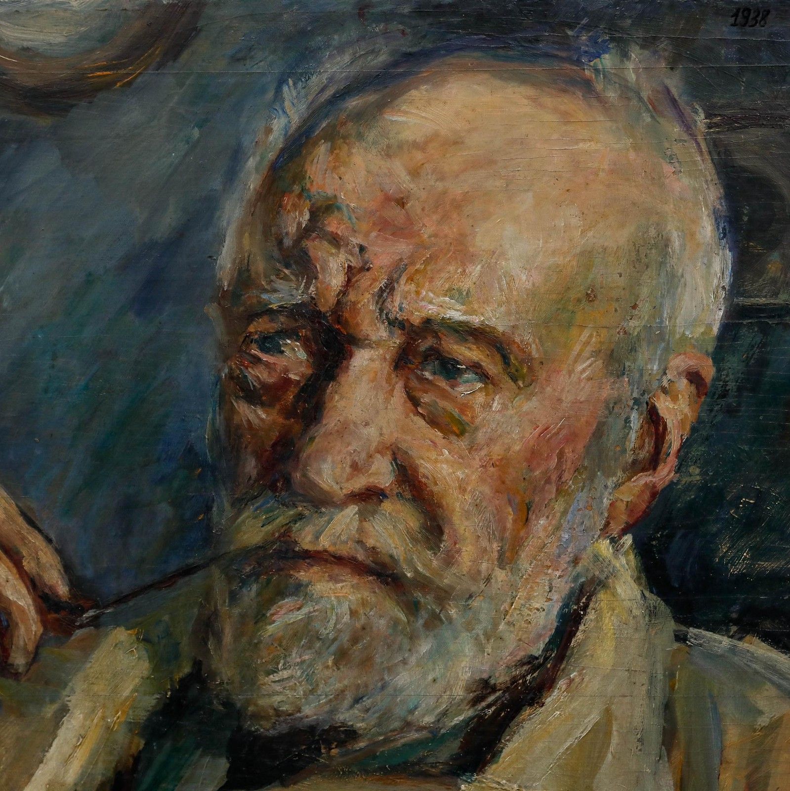 Susi Zimmermann (B.1883) 1938 Oil, Portrait Of A Gentleman Smoking A Pipe photo 495.0