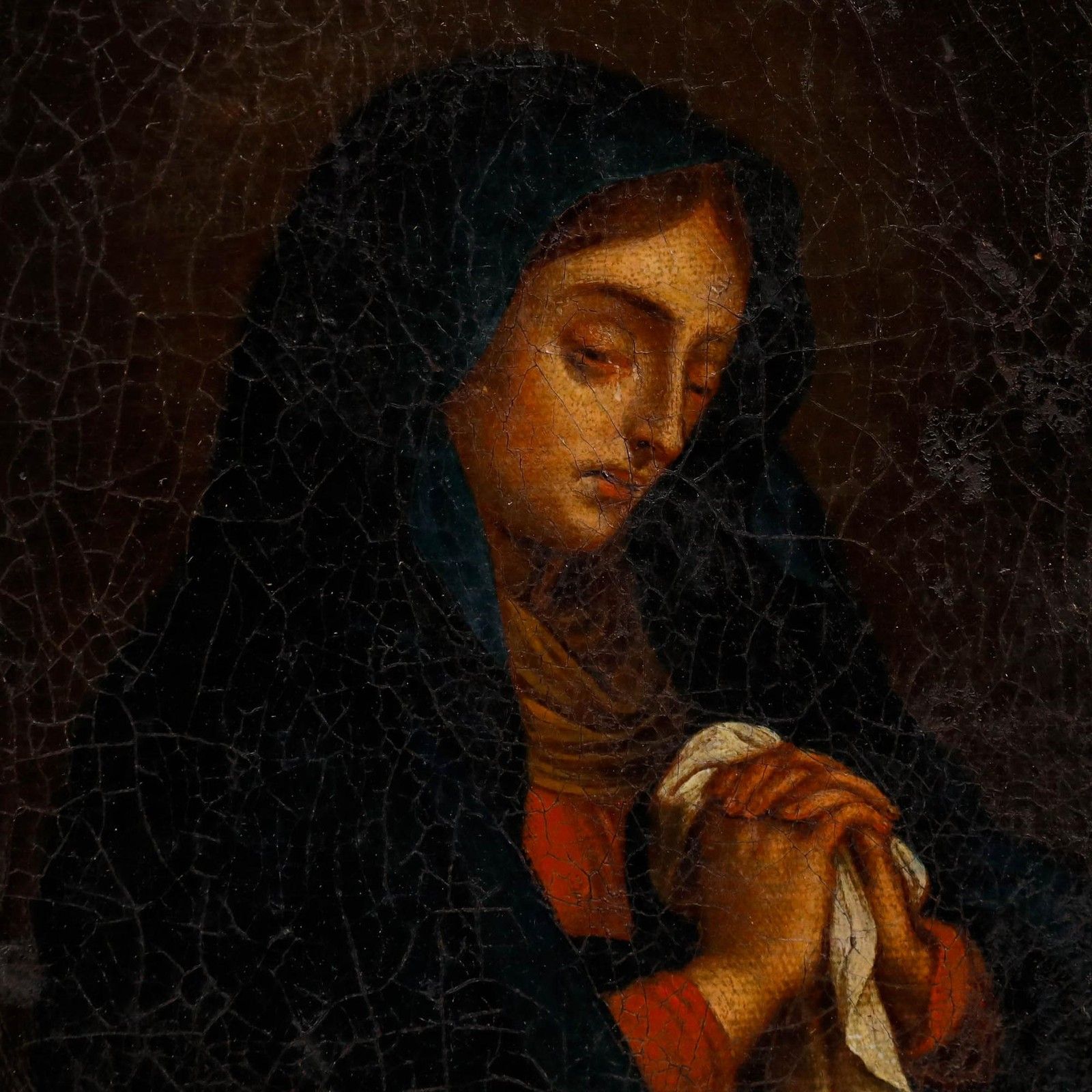 Fine 19th Century Oil Mater Dolorosa photo Art