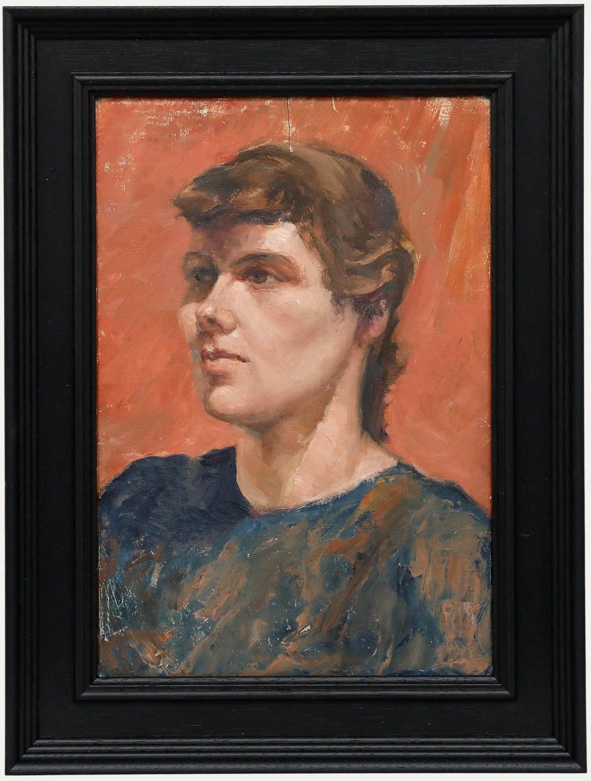 E. M. Johnson Modern British Mid 20th Century Oil, Portrait Of A Lady