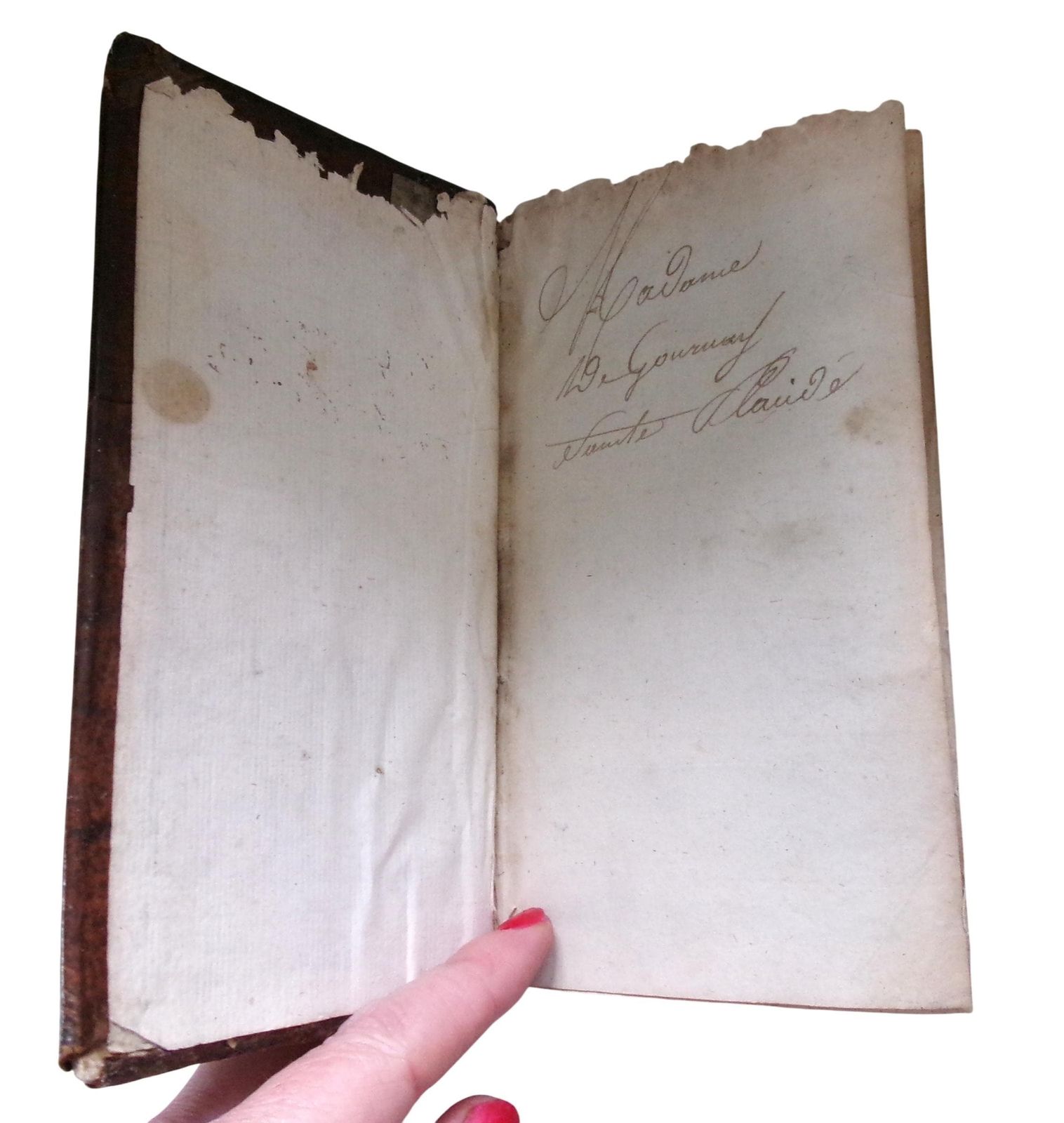 photo buy 1725 French Religious Book, Les Nouvelles Vies Des Saints, Leather Bound, Lives Of The Saints Vol I