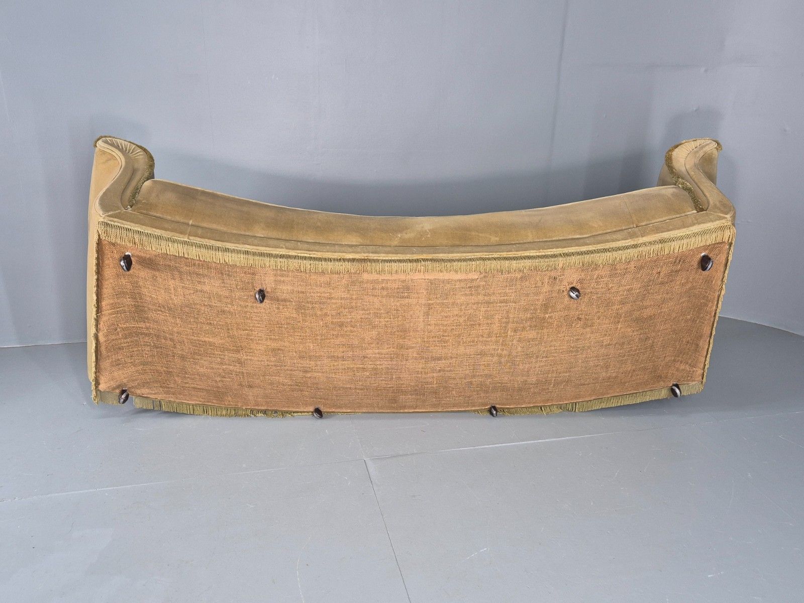 photo for sale Vintage 4 Seater Sofa 1970s Retro Curved Green Velour Eb11780 M4ss