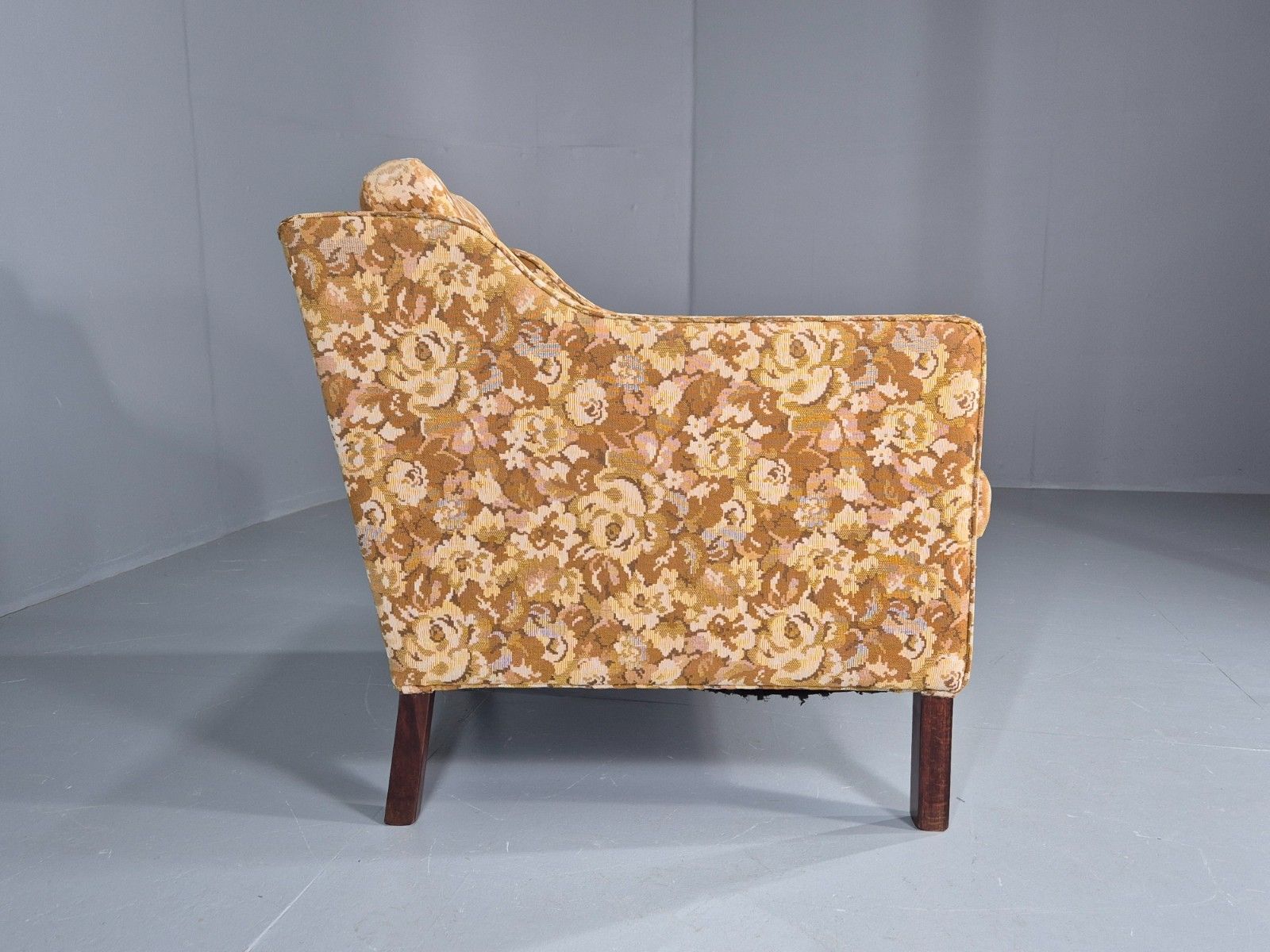 photo furniture Vintage Danish 1970s Lounge Chair Floral Upholstery Mid Century Eb11922 Mnor