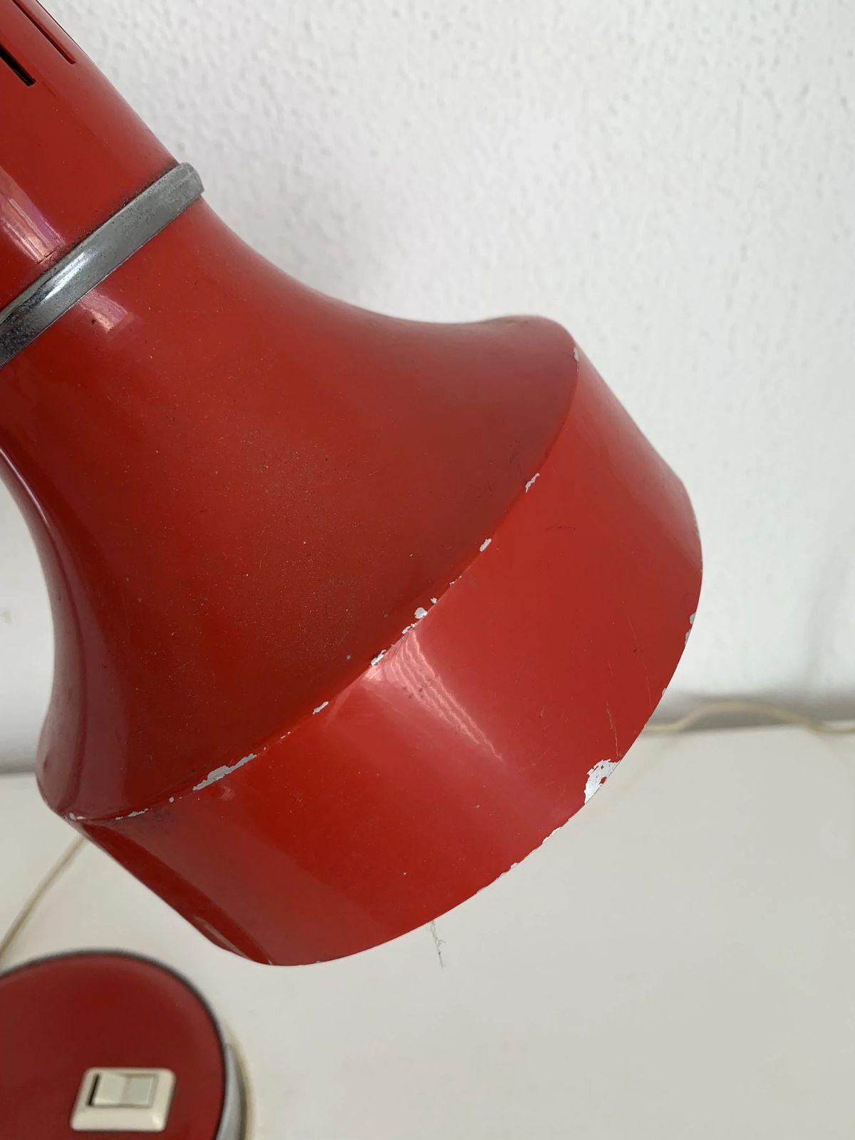 Vintage 1960s Veneta Lumi Italy Desk Lamp, Red   35 Cm photo 119.0