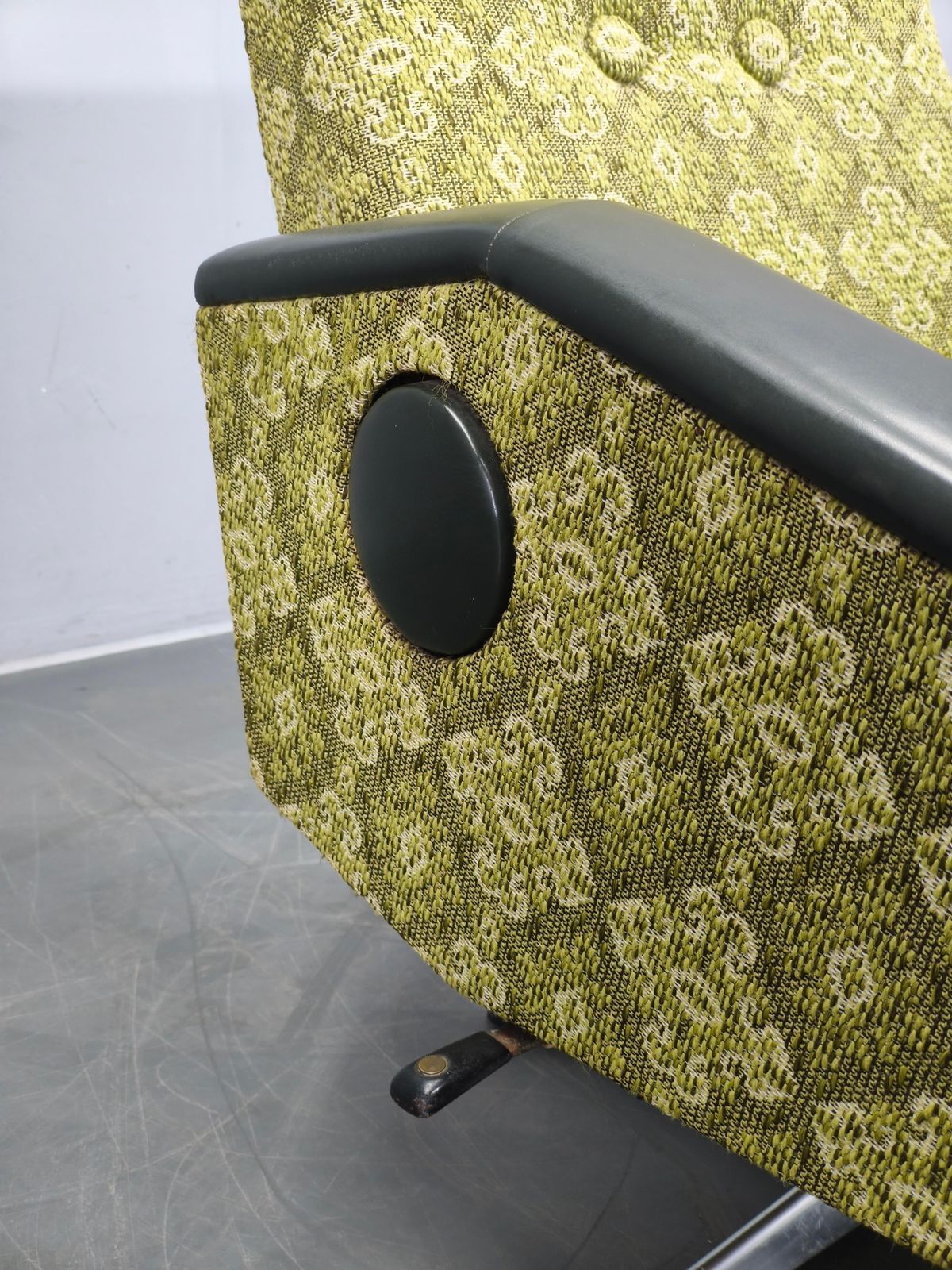 Furniture Czechoslovak Mid Century Reclining Armchair, 1970s photo