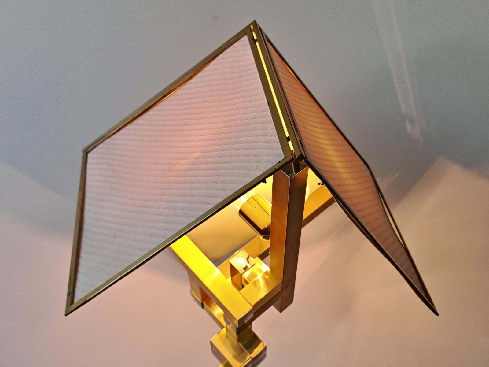 Monumental Mid Century Sculptural Table Lamps Attr. To Willy Rizzo, Italy 1970s photo vinterior