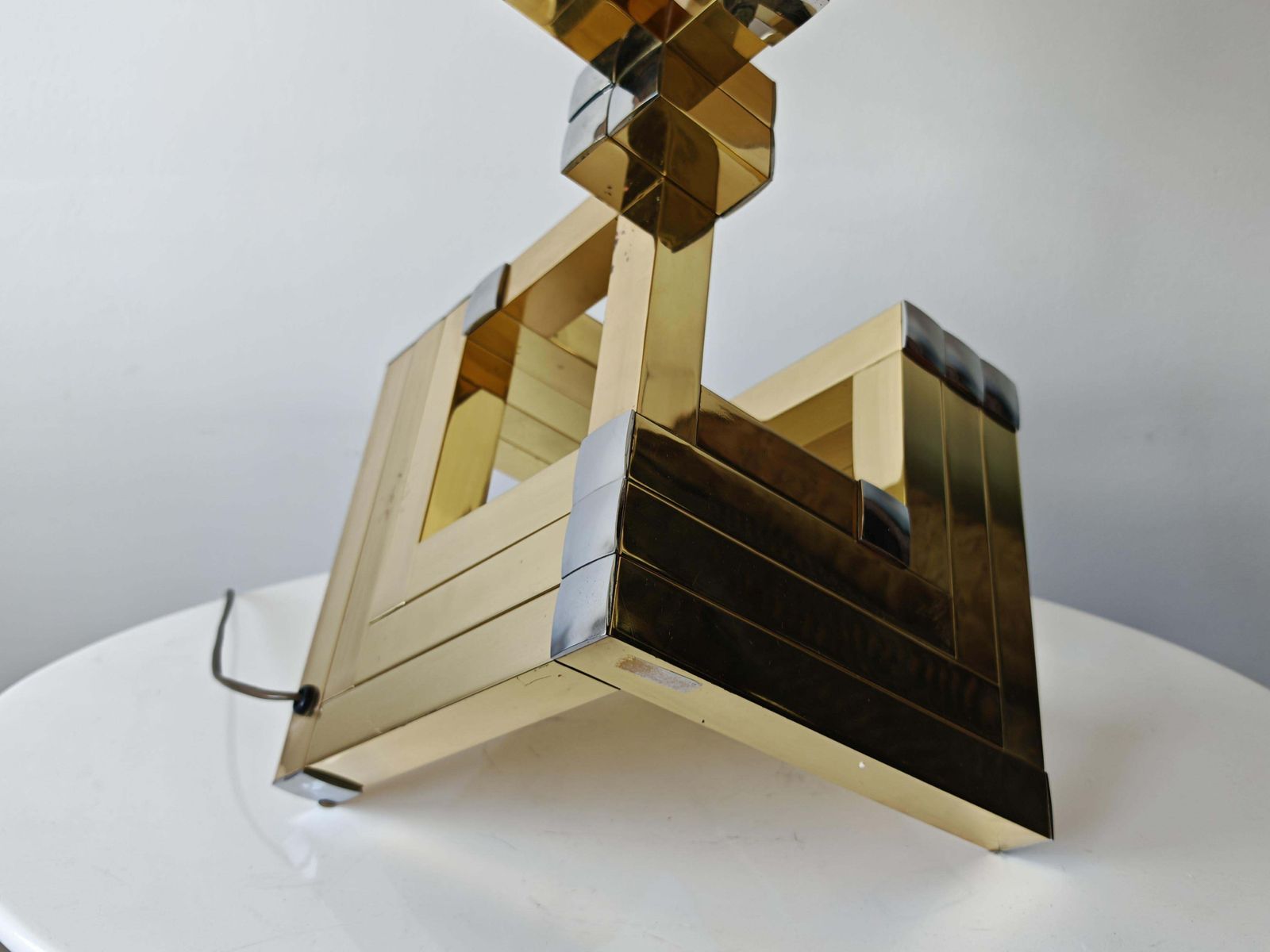 photo furniture Monumental Mid Century Sculptural Table Lamps Attr. To Willy Rizzo, Italy 1970s
