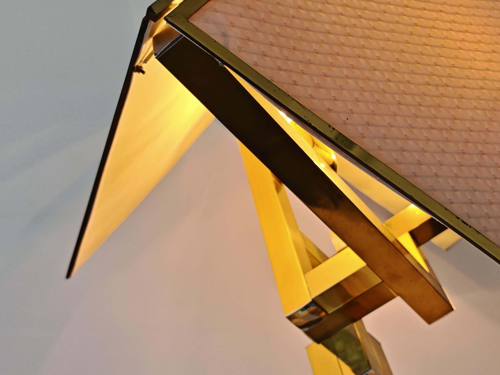 photo vintage Monumental Mid Century Sculptural Table Lamps Attr. To Willy Rizzo, Italy 1970s