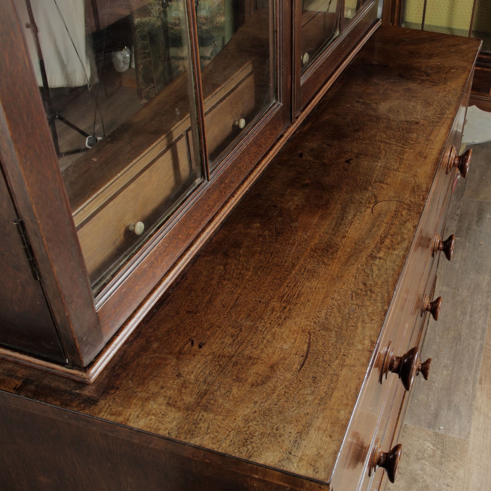834.0 Early To Mid 19th Century Secretaire Bookcase photo