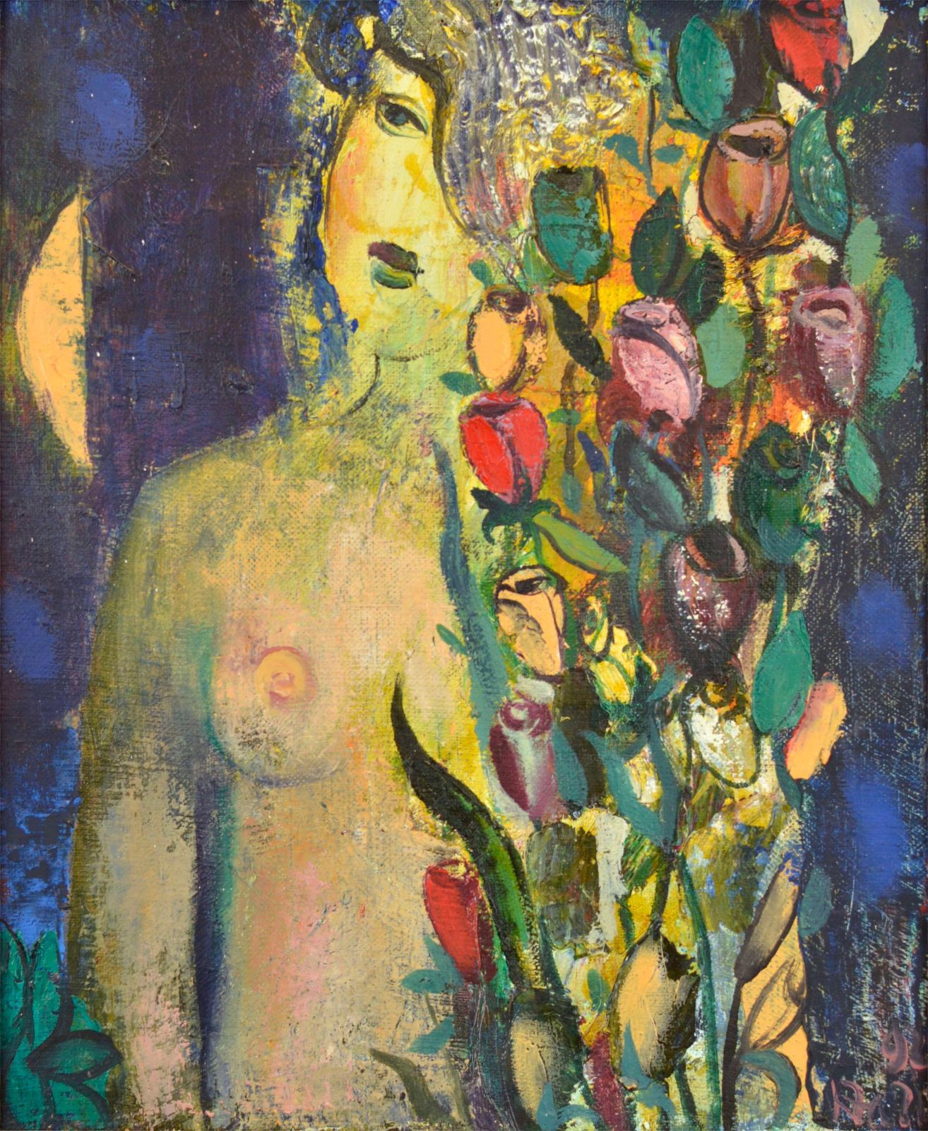 Rudolfs Pinnisunder The Moonlight. By Kristaps Zarins. 1992. Oil On Canvas. 40x50 Cm. Signed1992