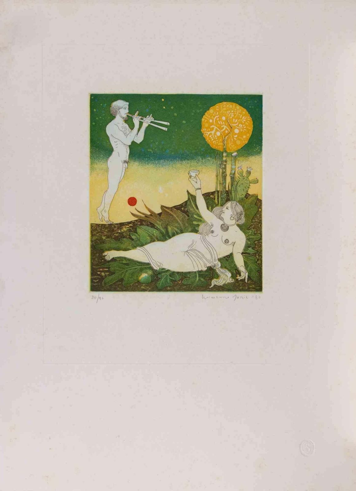 Normanno Sosciamythological Scene   Etching By Normanno Soscia   1980s1980s