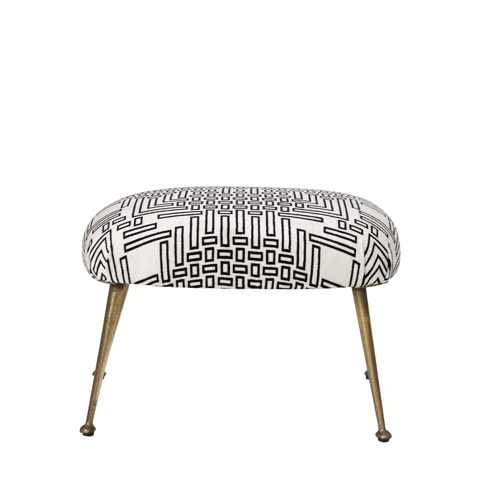 Mid Century Black And White Geometric Footstool, Italy, 1950 photo Furniture