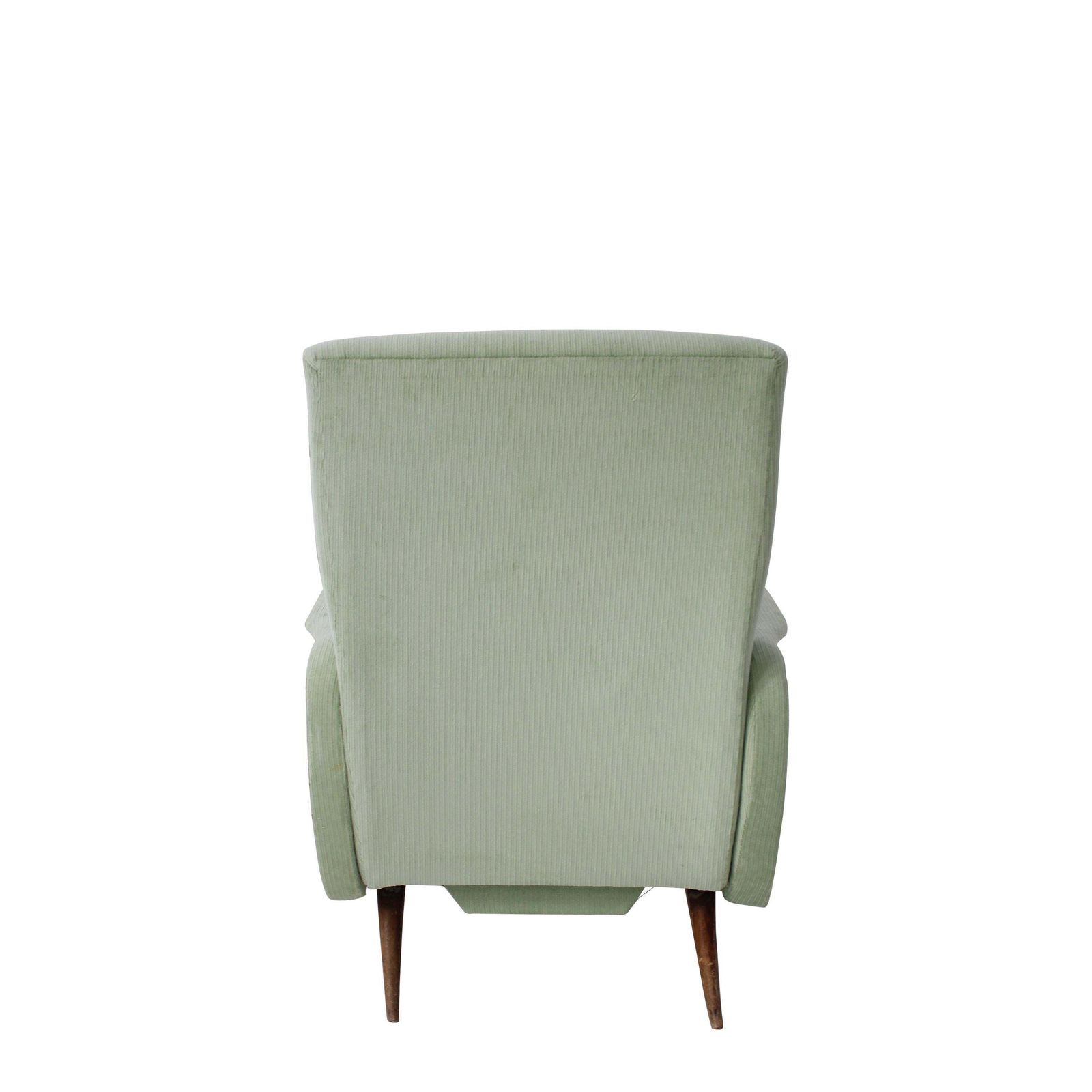 Aqua Green Ribbed Reclining Armchair, Italy, 1950. photo for sale