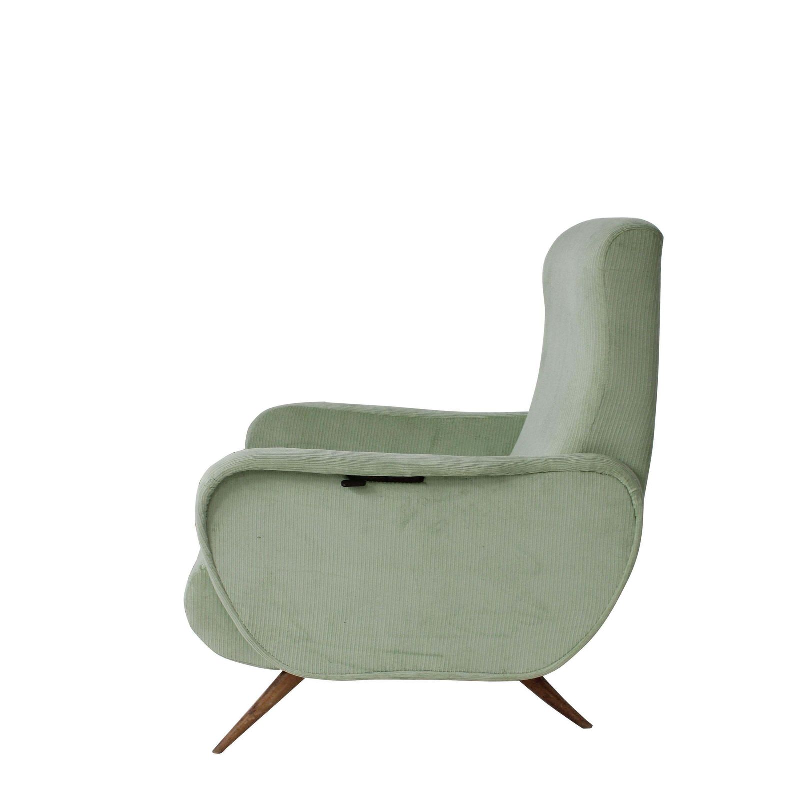 Aqua Green Ribbed Reclining Armchair, Italy, 1950. photo Furniture