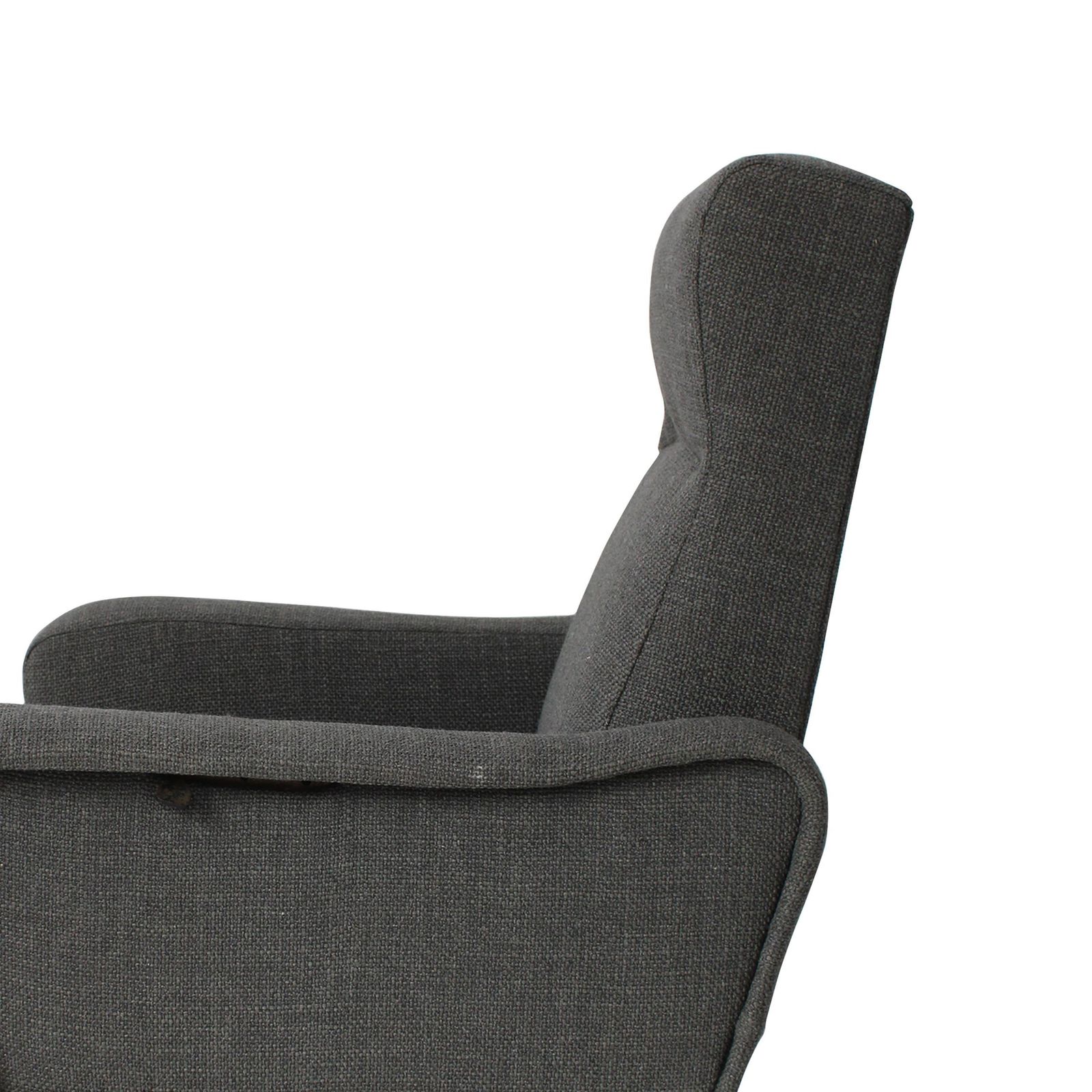 Mid Century Modern Reclining Armchair In Gray Fabric, Italy, 1950 photo vinterior