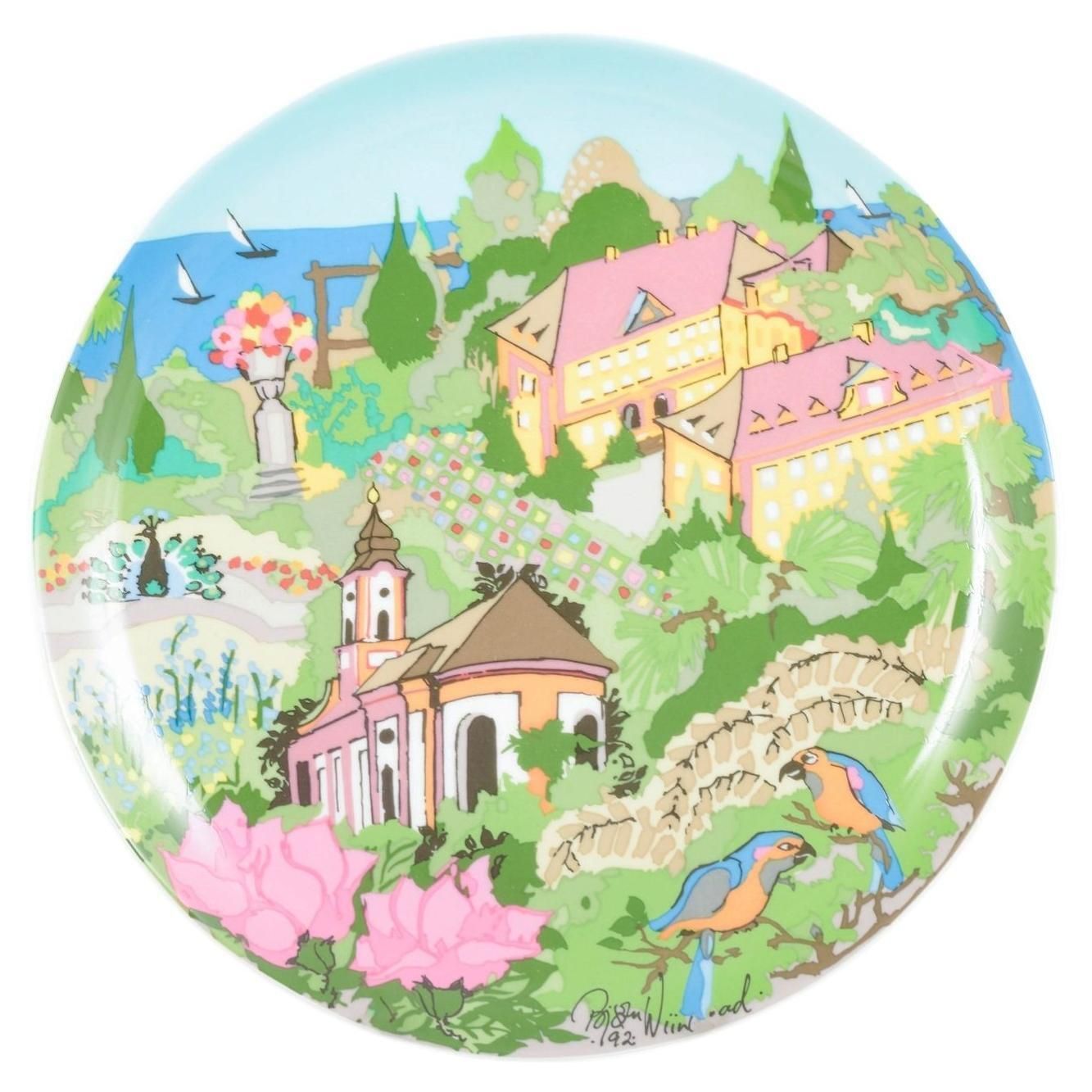 Bjørn Wiinblad, Rosenthal. Rare Porcelain Collector’s Plate With Colourful Motif